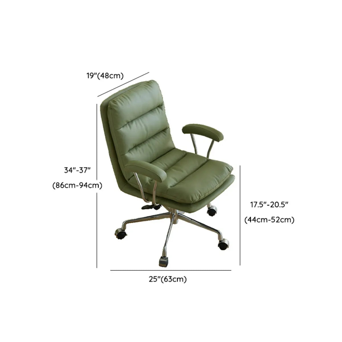 Trendy Green Aluminum Frame Swivel Tilt Lock Office Chair