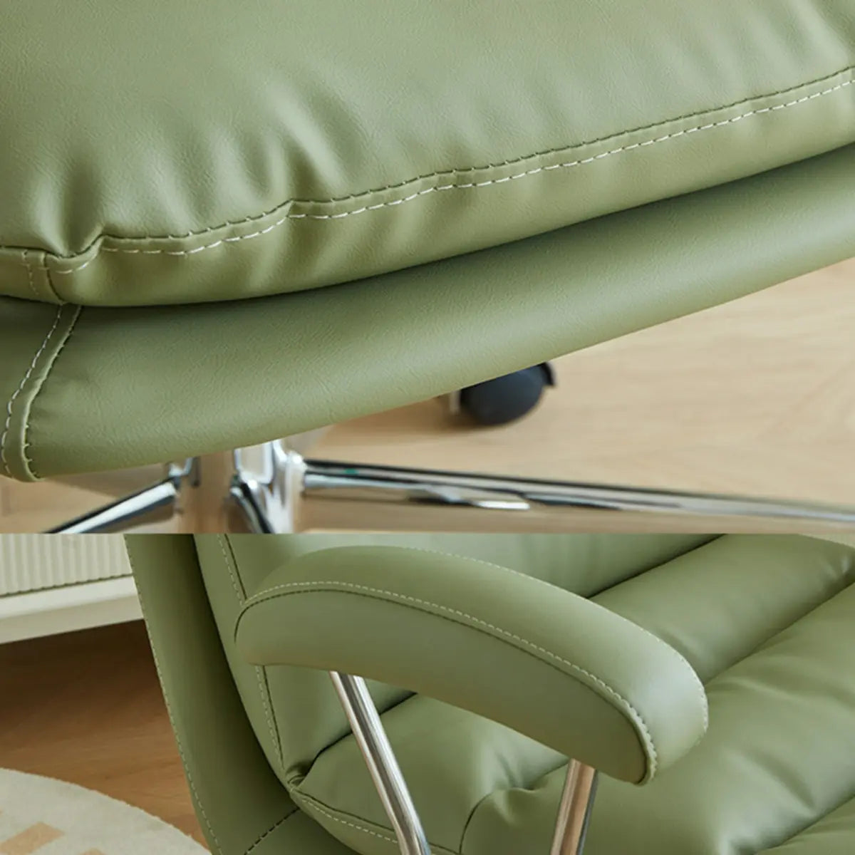 Trendy Green Aluminum Frame Swivel Tilt Lock Office Chair Image - 7