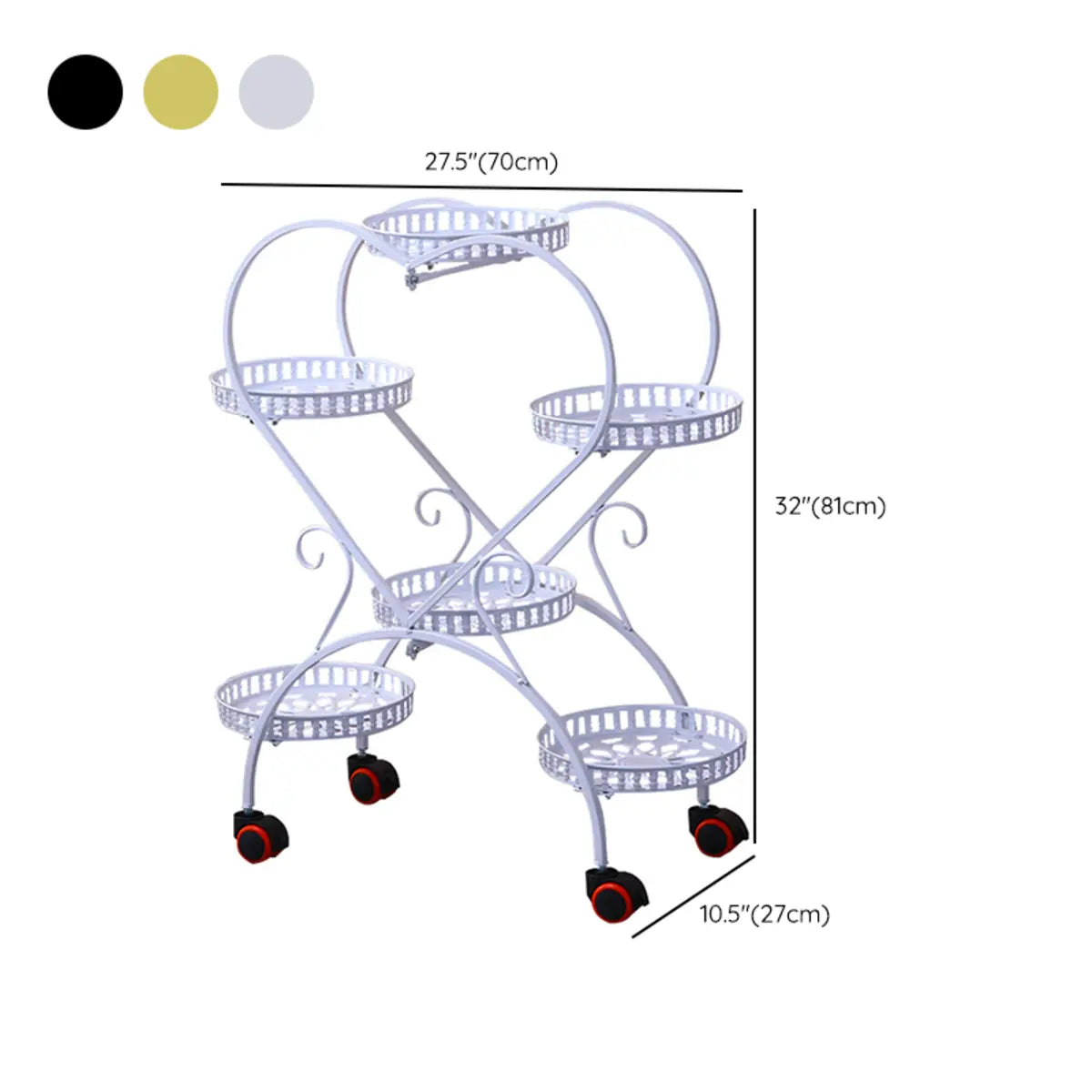 Trendy Heart Shape Metal Sliding Multi-Tier Plant Stand
