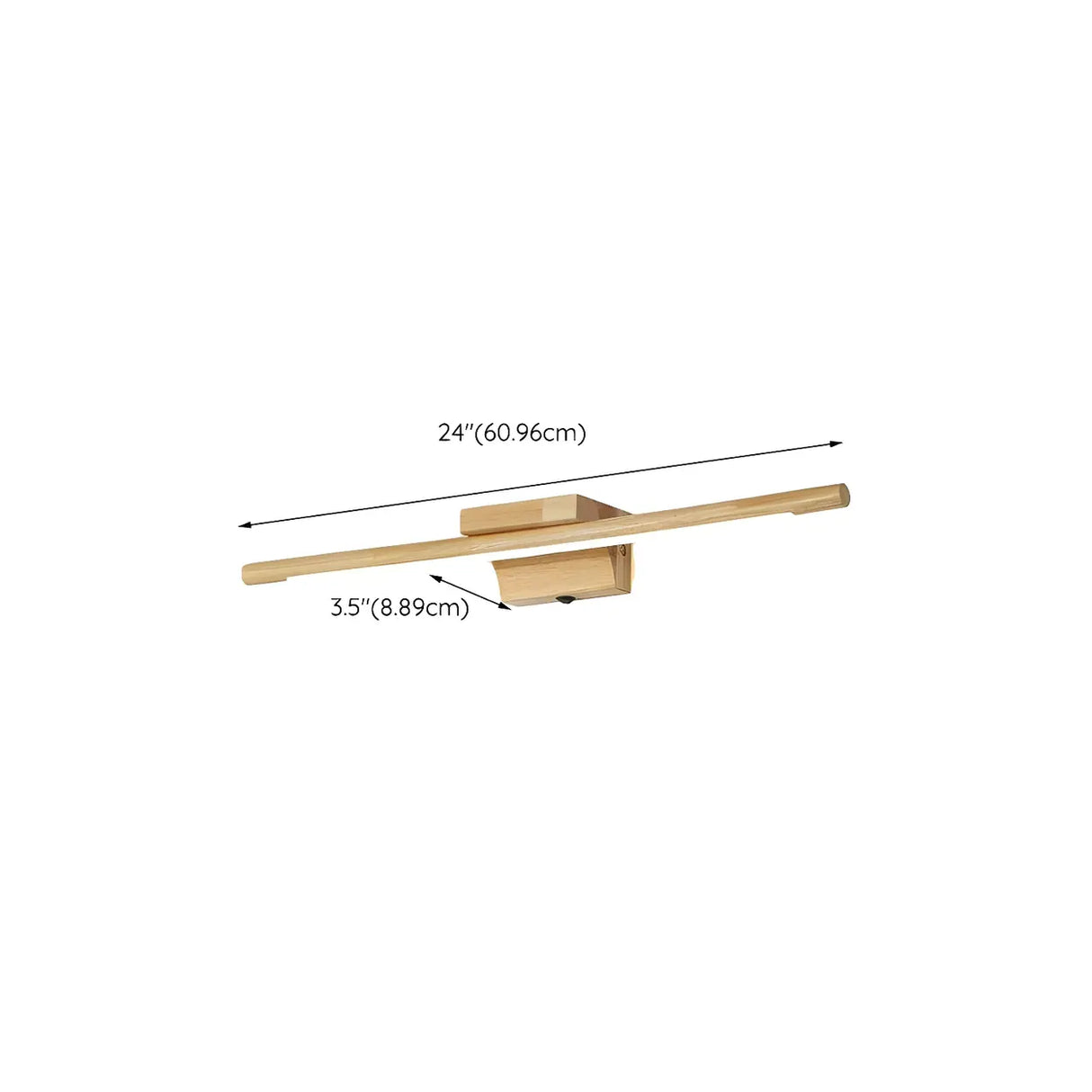 Trendy Linear Wood-Color LED Bathroom Vanity Light