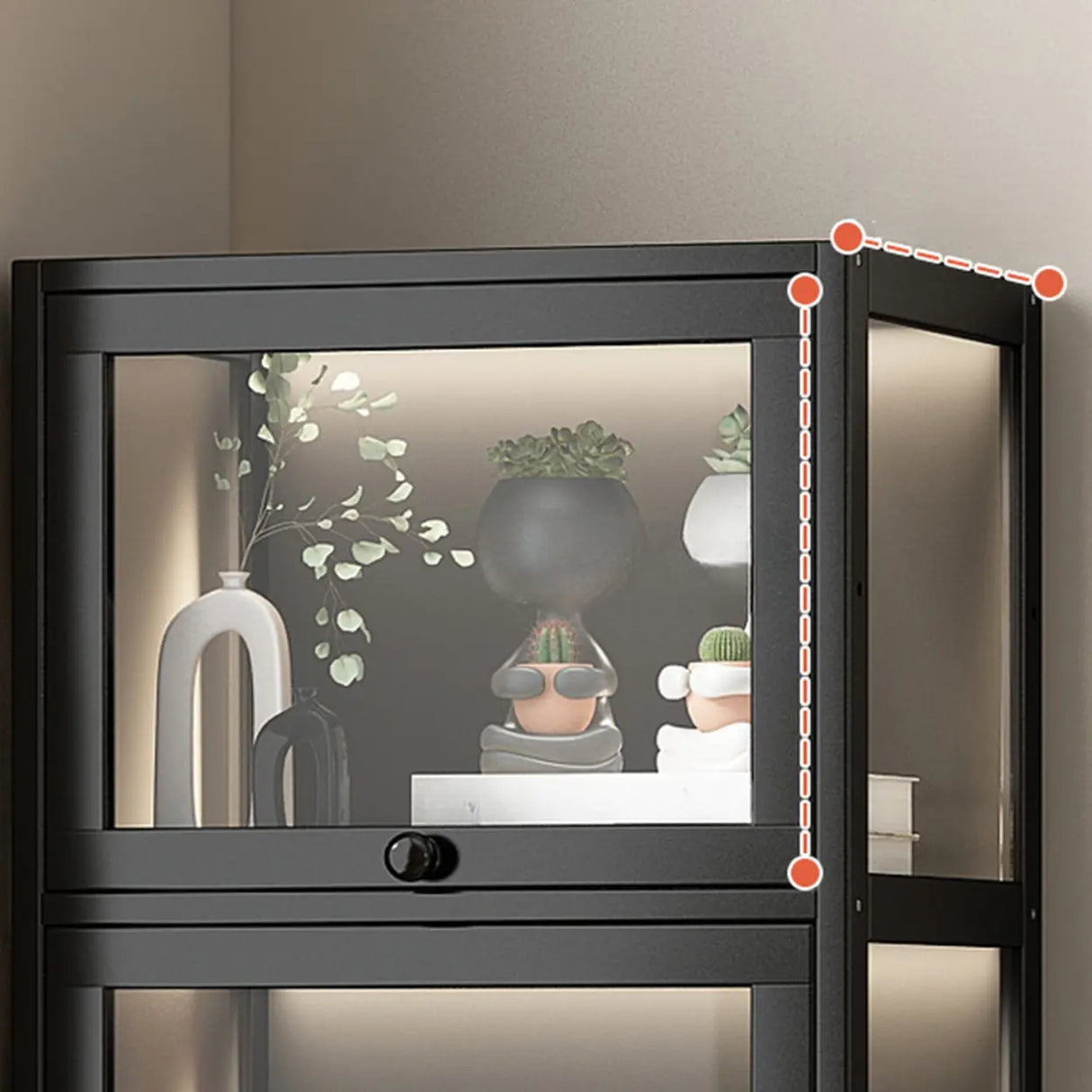 Trendy Metal Vertical Narrow Display Bookcase Black Image - 12