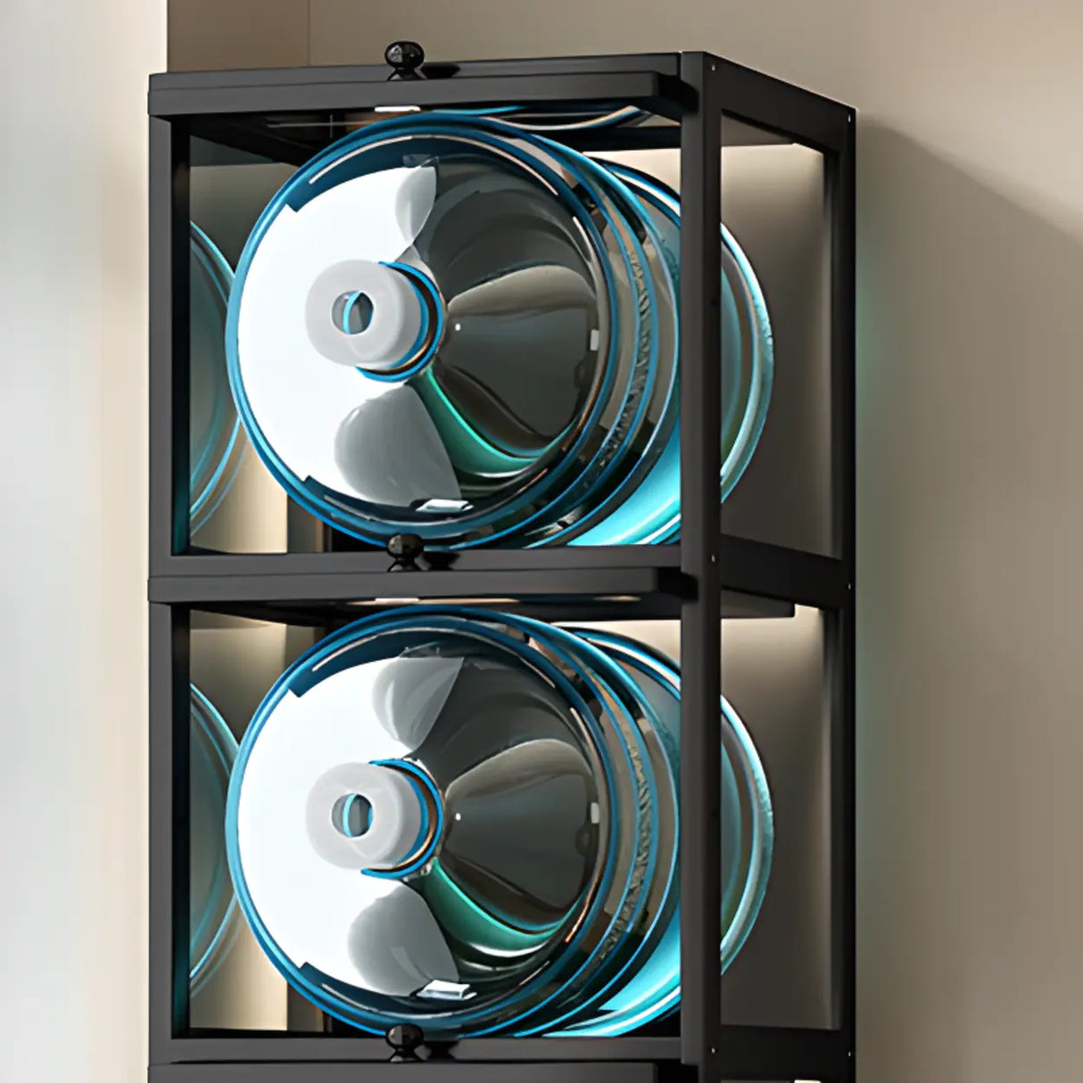 Trendy Metal Vertical Narrow Display Bookcase Black Image - 14