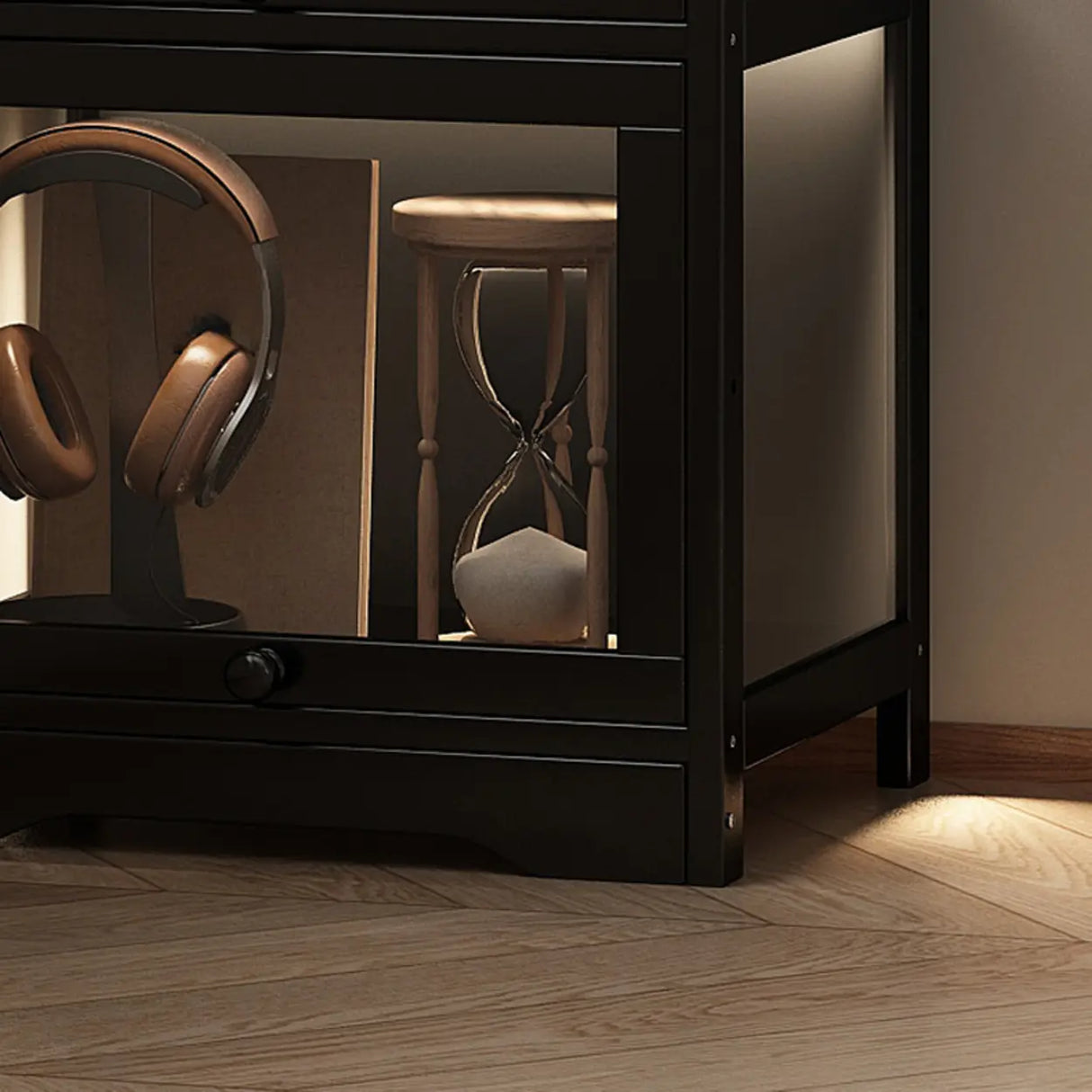 Trendy Metal Vertical Narrow Display Bookcase Black Image - 16