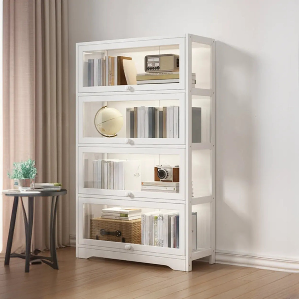 Trendy Metal Vertical Narrow Display Bookcase Black Image - 29