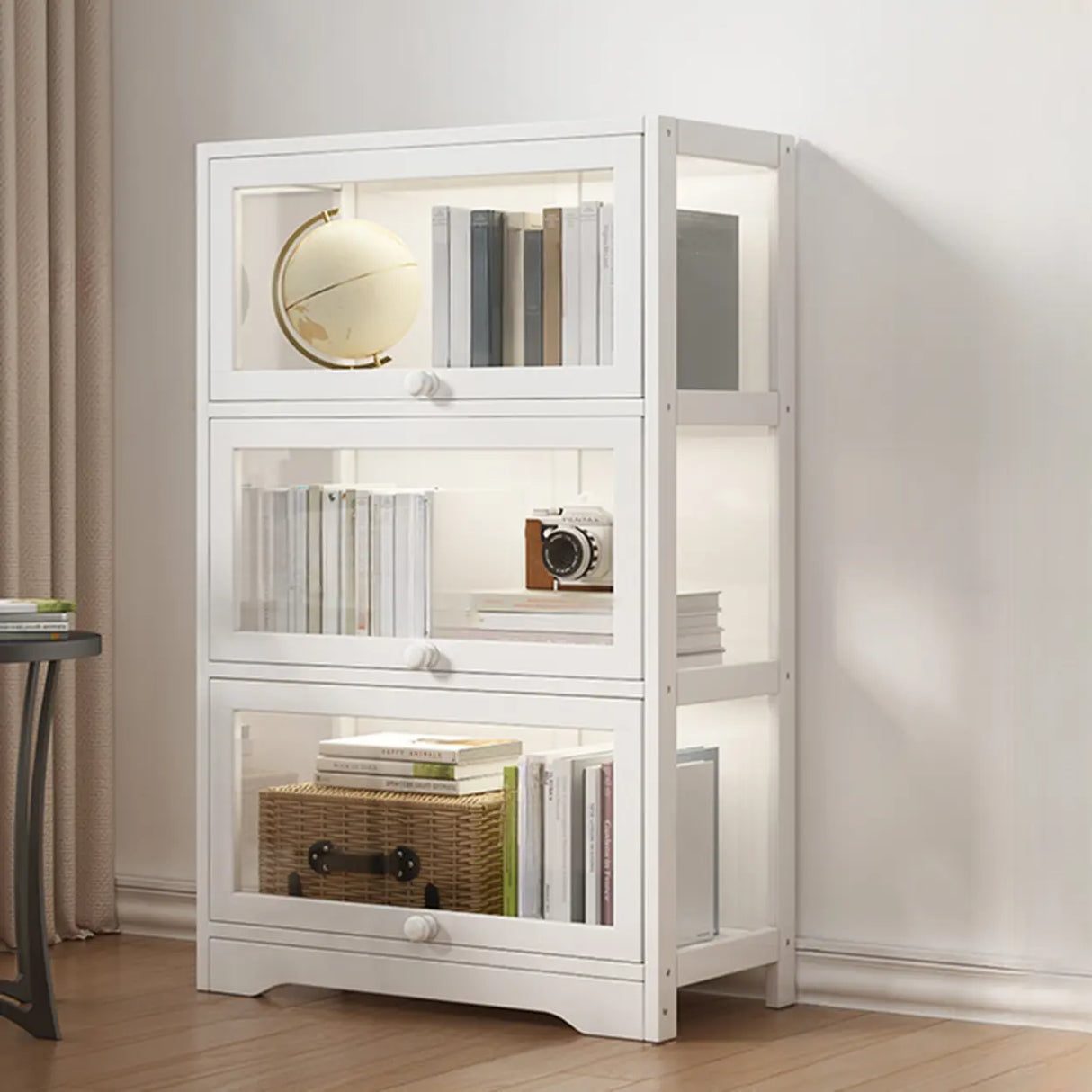 Trendy Metal Vertical Narrow Display Bookcase Black Image - 31