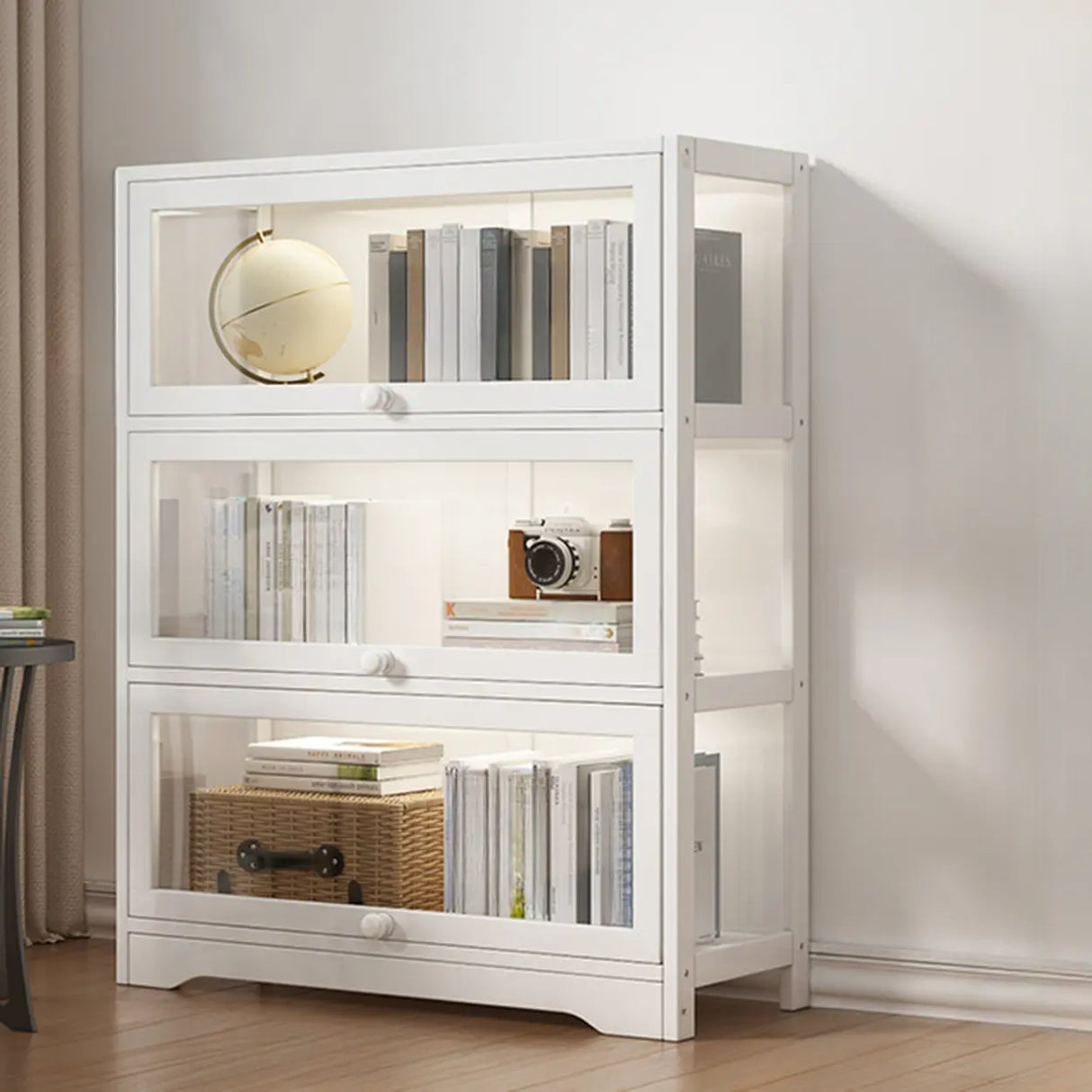 Trendy Metal Vertical Narrow Display Bookcase Black Image - 32