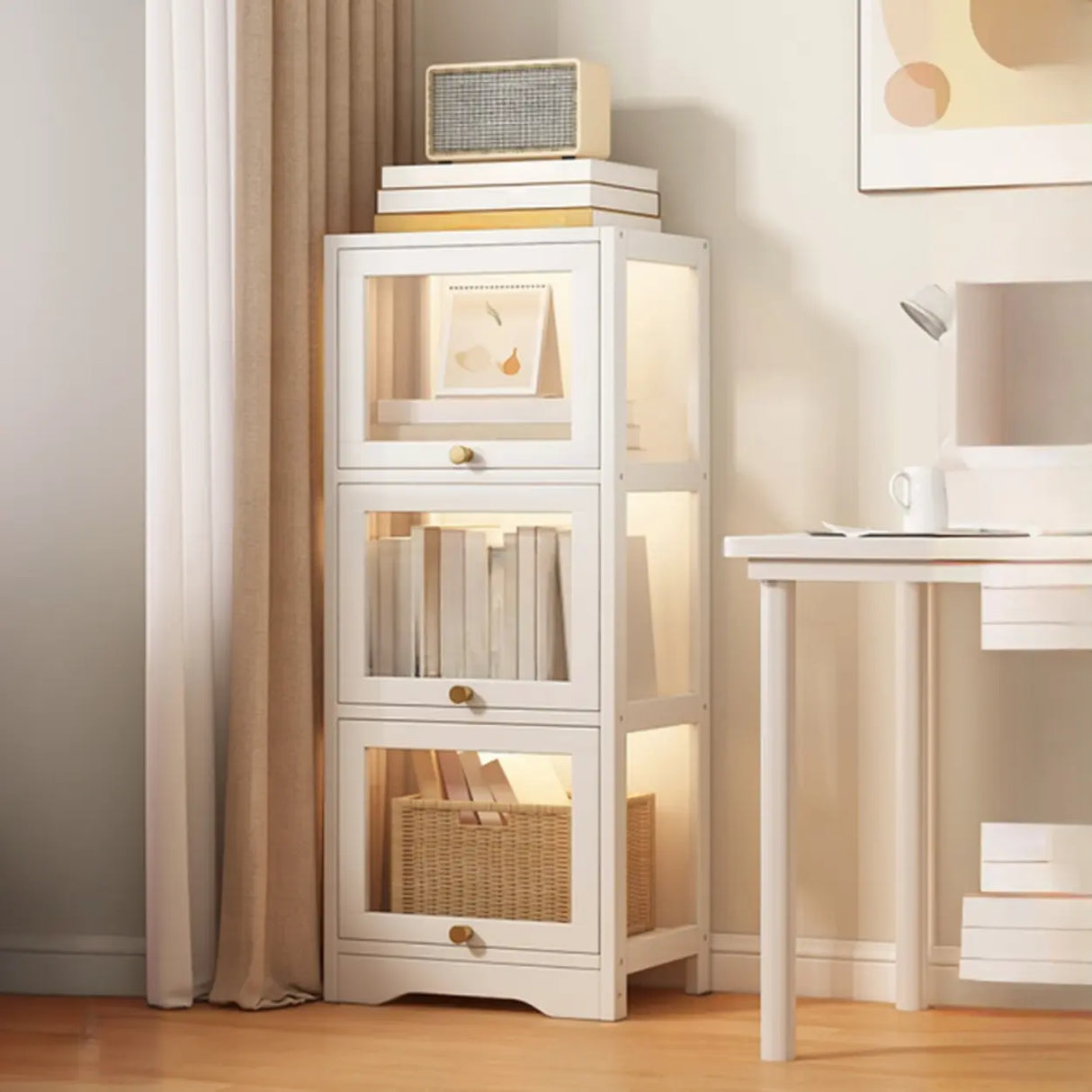 Trendy Metal Vertical Narrow Display Bookcase Black Image - 33