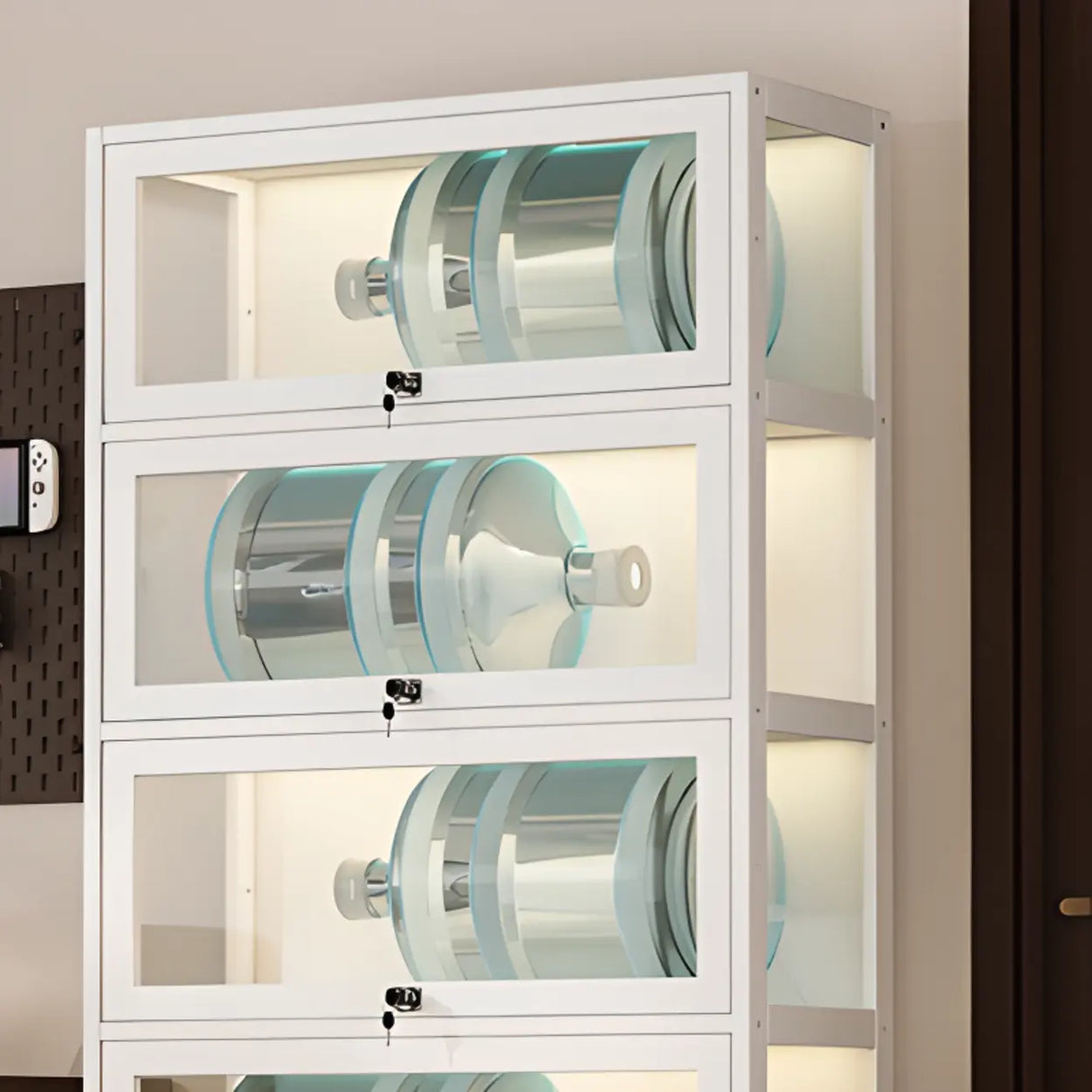 Trendy Metal Vertical Narrow Display Bookcase Black Image - 6