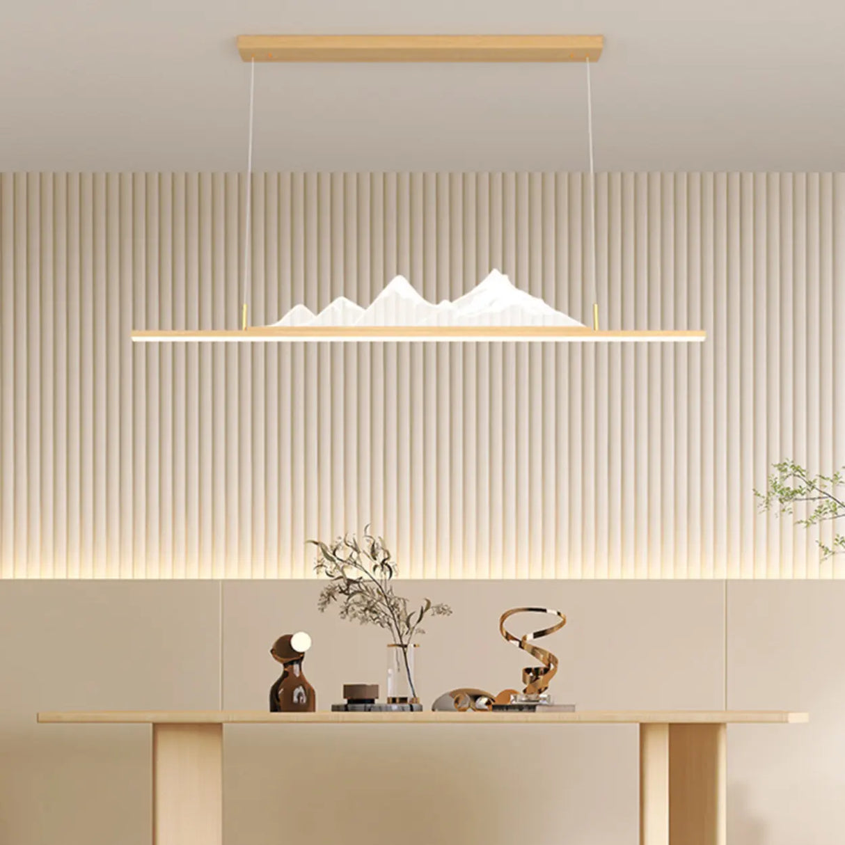 Trendy Mountain and Linear Modern Island Pendant Light Image - 4