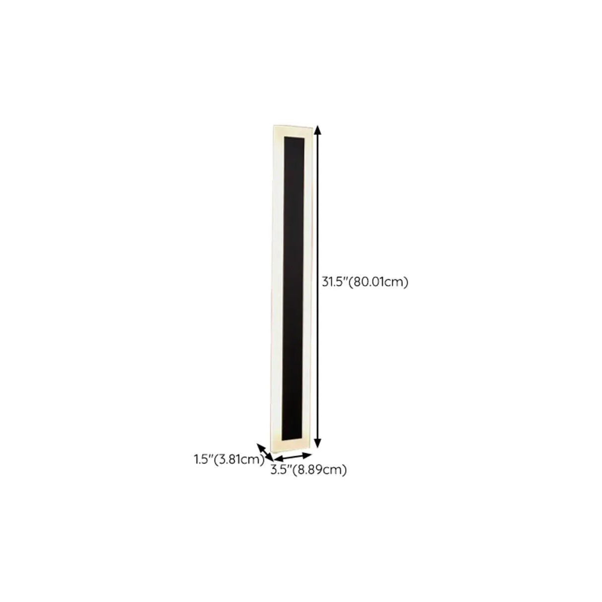 Trendy Oval Long Strip Outdoor LED Wall Light Black