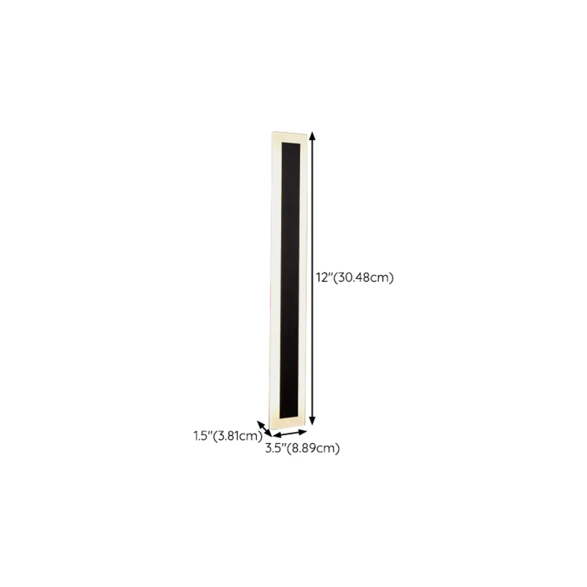 Trendy Oval Long Strip Outdoor LED Wall Light Black