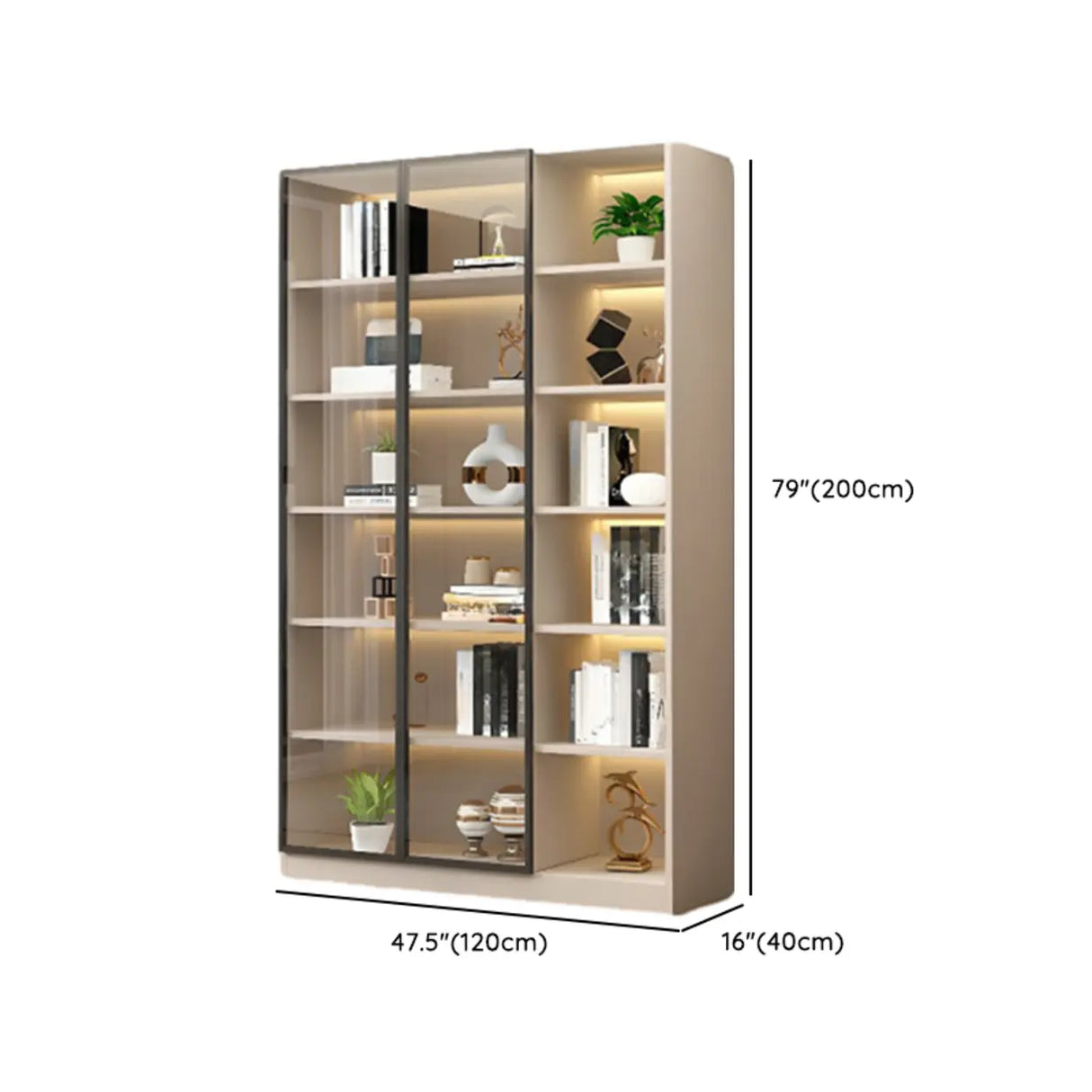 Trendy Rectangular White Large Glass Display Cabinet Image - 26