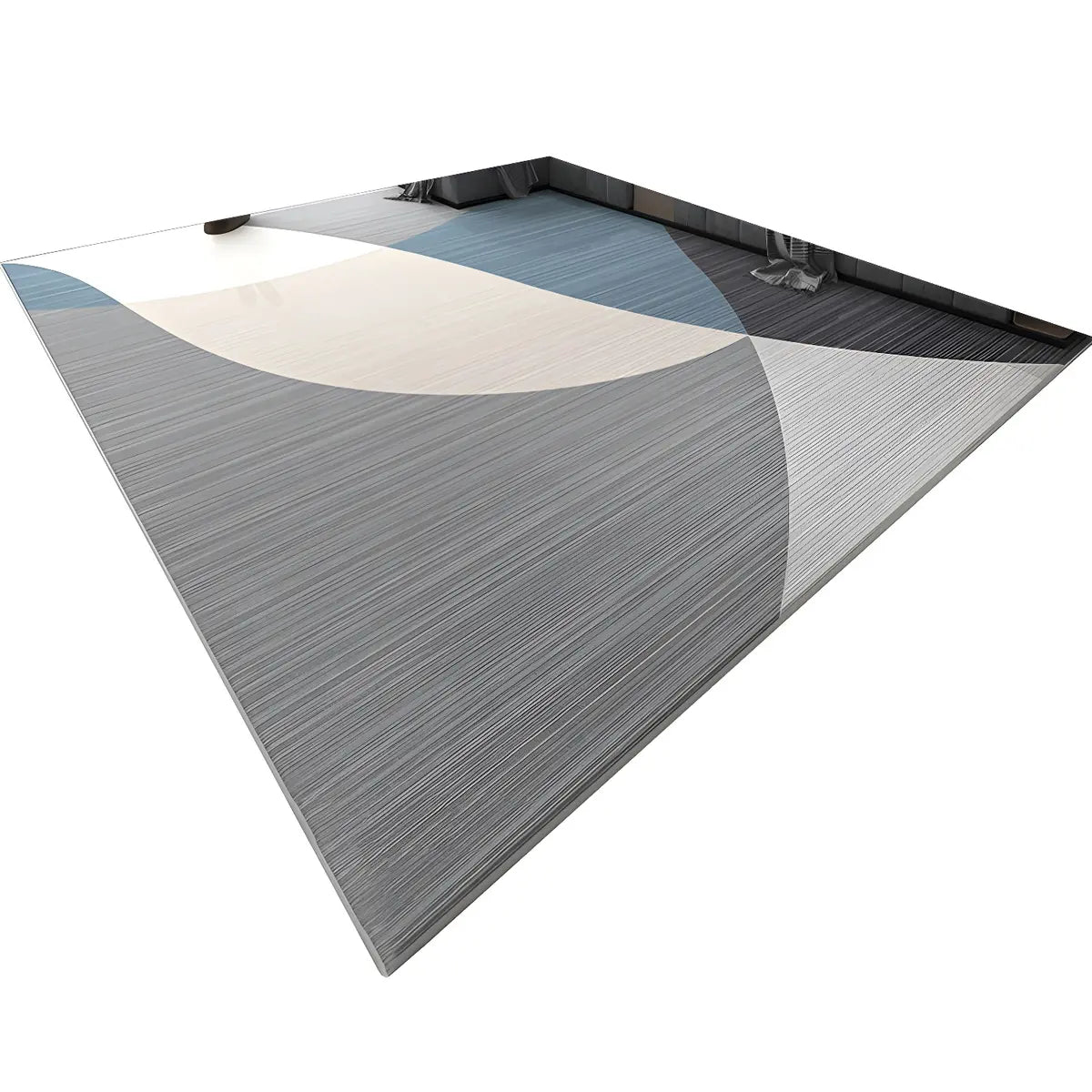 Trendy Splicing Geometric Synthetic Orange Area Rug Image - 5