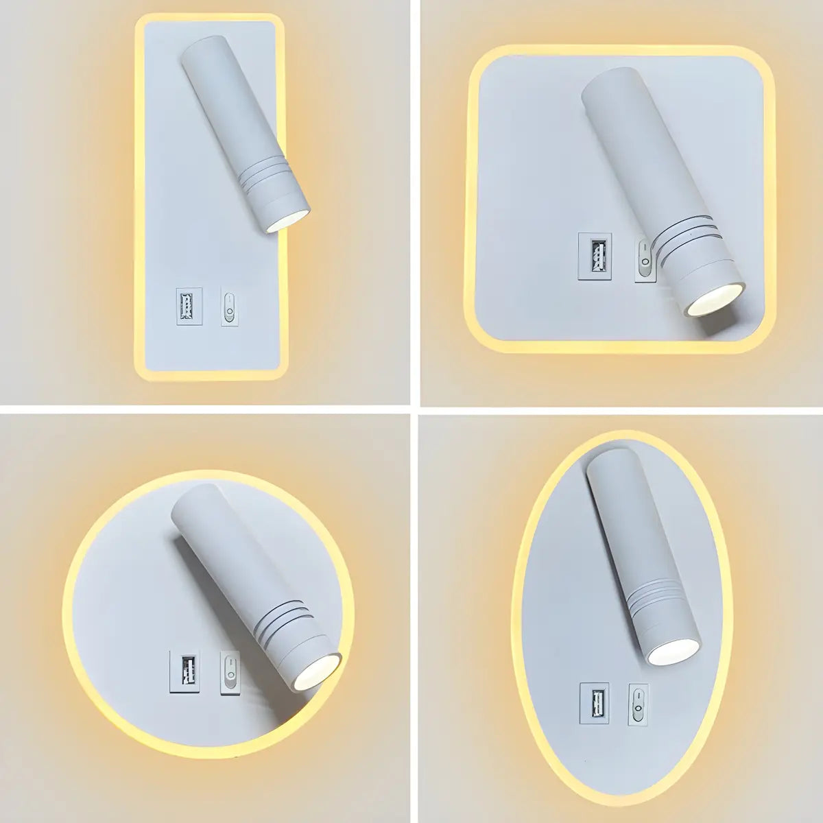 Trendy Square Base Cylinder Bedside Reading Wall Sconce Image - 13