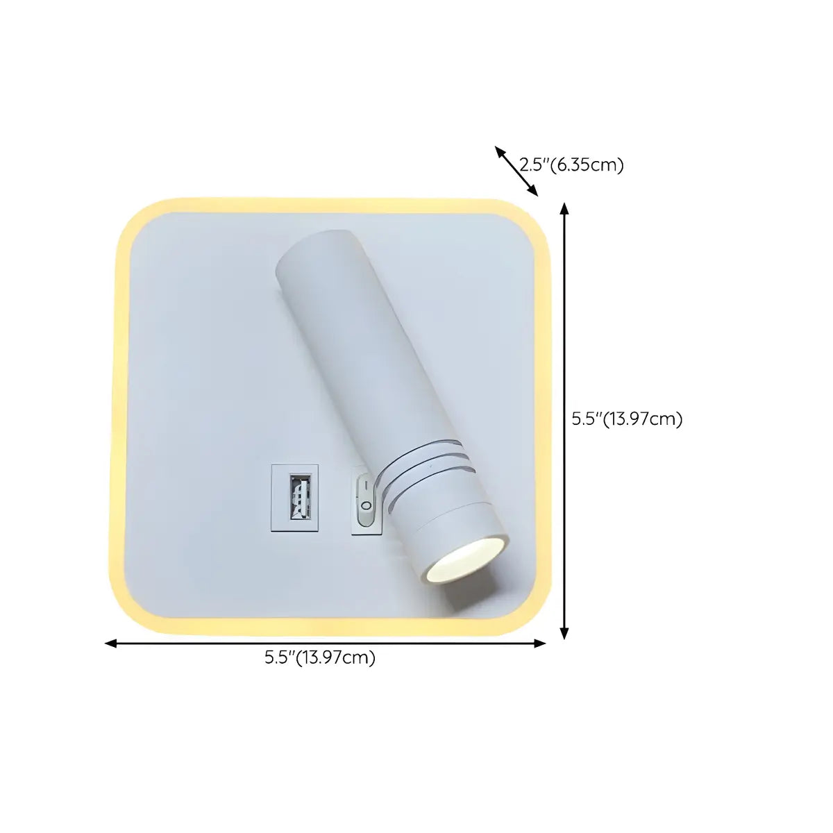 Trendy Square Base Cylinder Bedside Reading Wall Sconce Image - 15