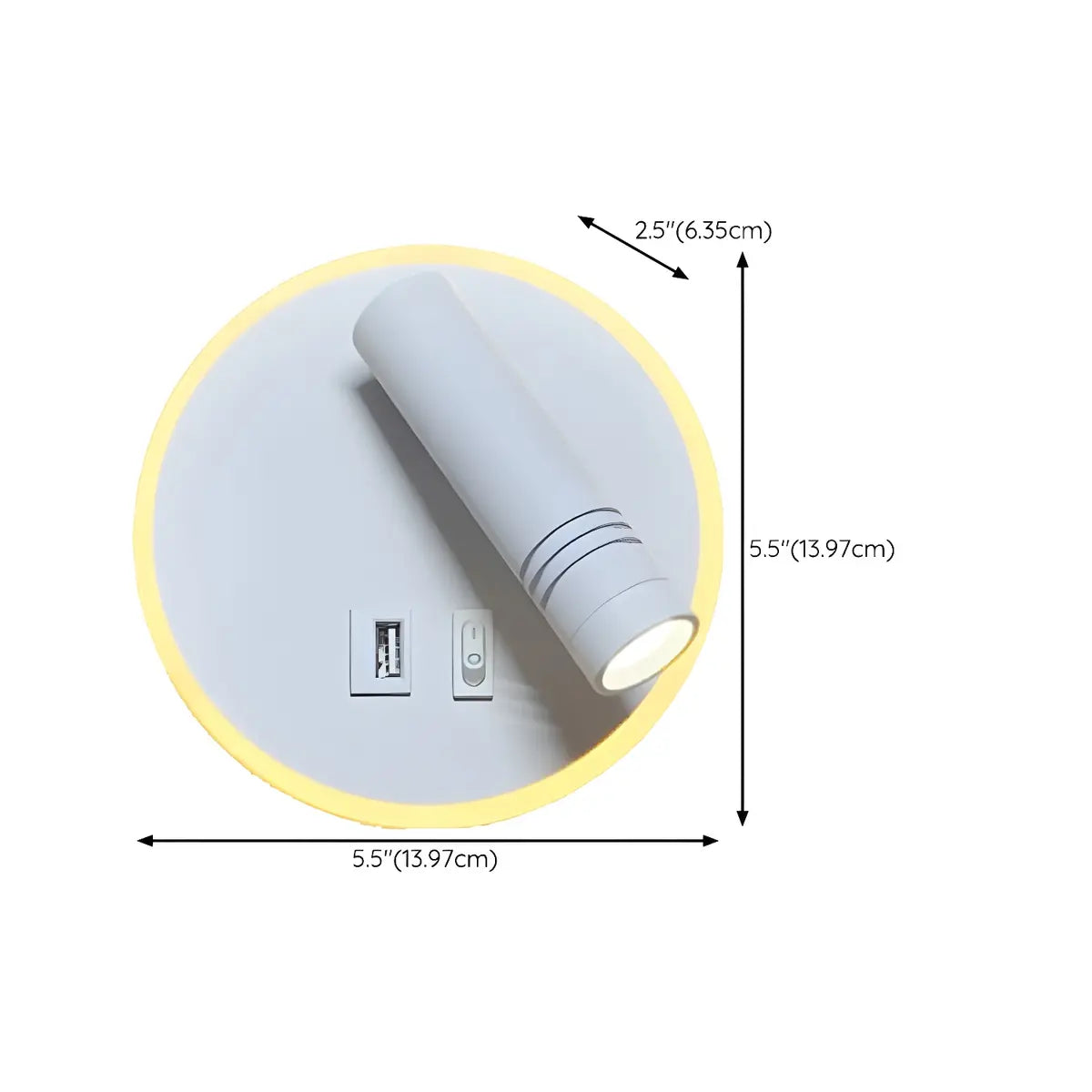 Trendy Square Base Cylinder Bedside Reading Wall Sconce Image - 16