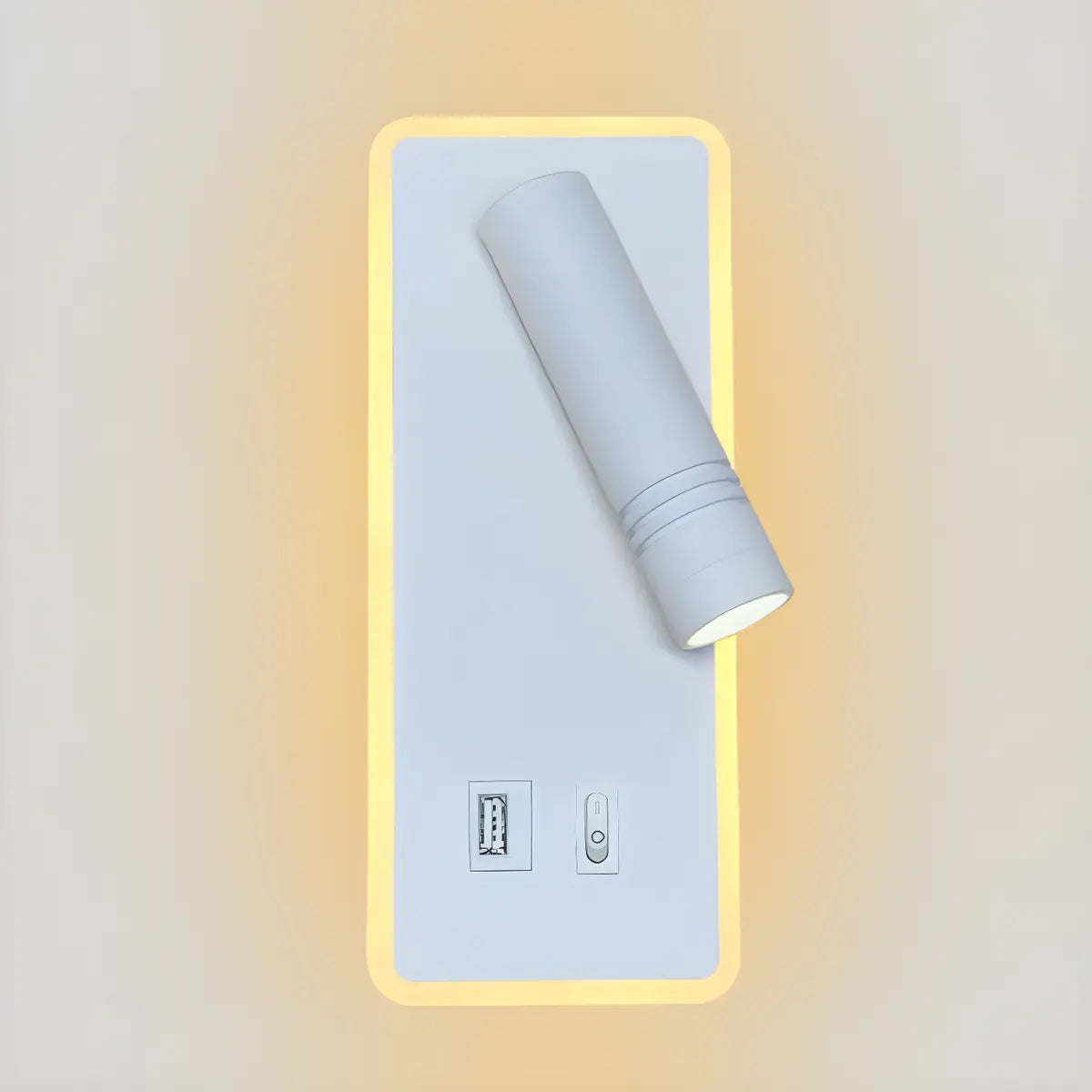 Trendy Square Base Cylinder Bedside Reading Wall Sconce Image - 8