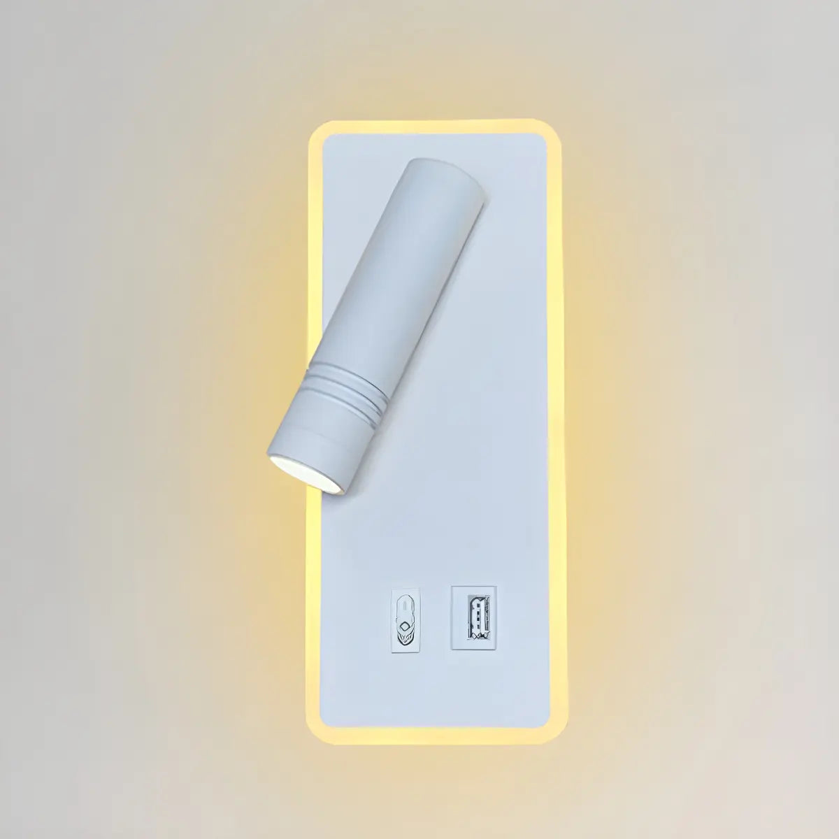 Trendy Square Base Cylinder Bedside Reading Wall Sconce Image - 9