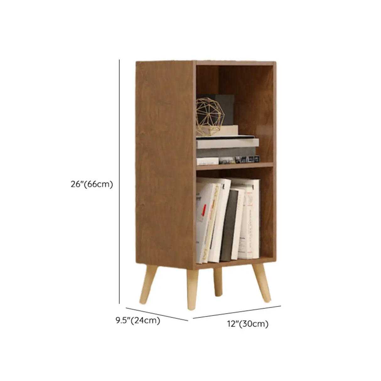 Trendy Vertical Rectangle Natural Wood Storage Bookcase