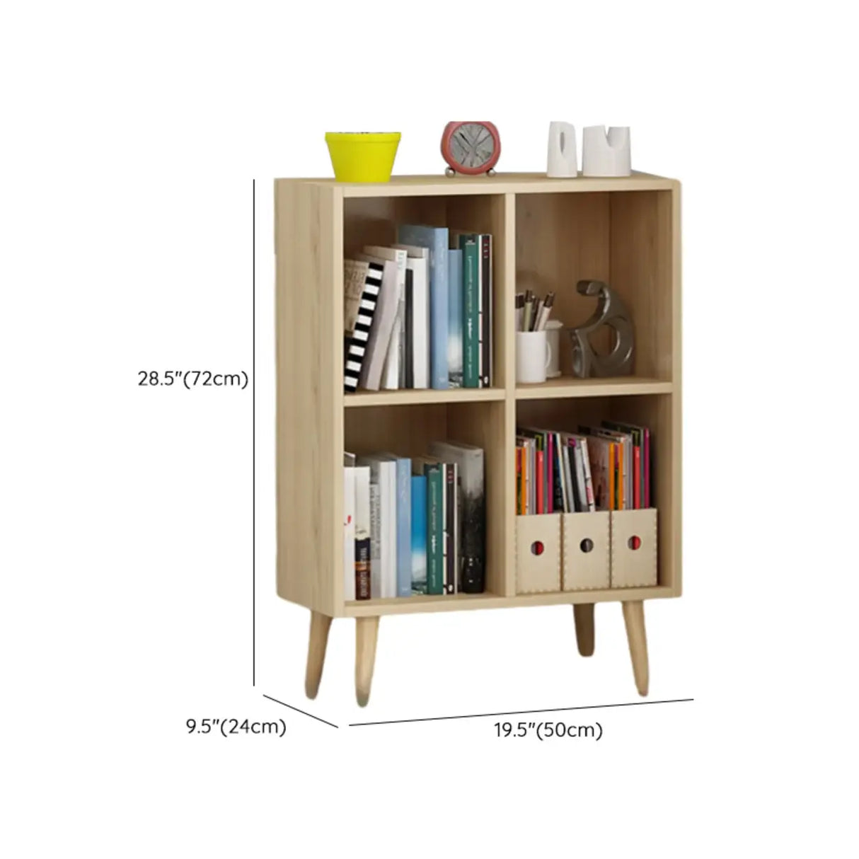 Trendy Vertical Rectangle Natural Wood Storage Bookcase Image - 32
