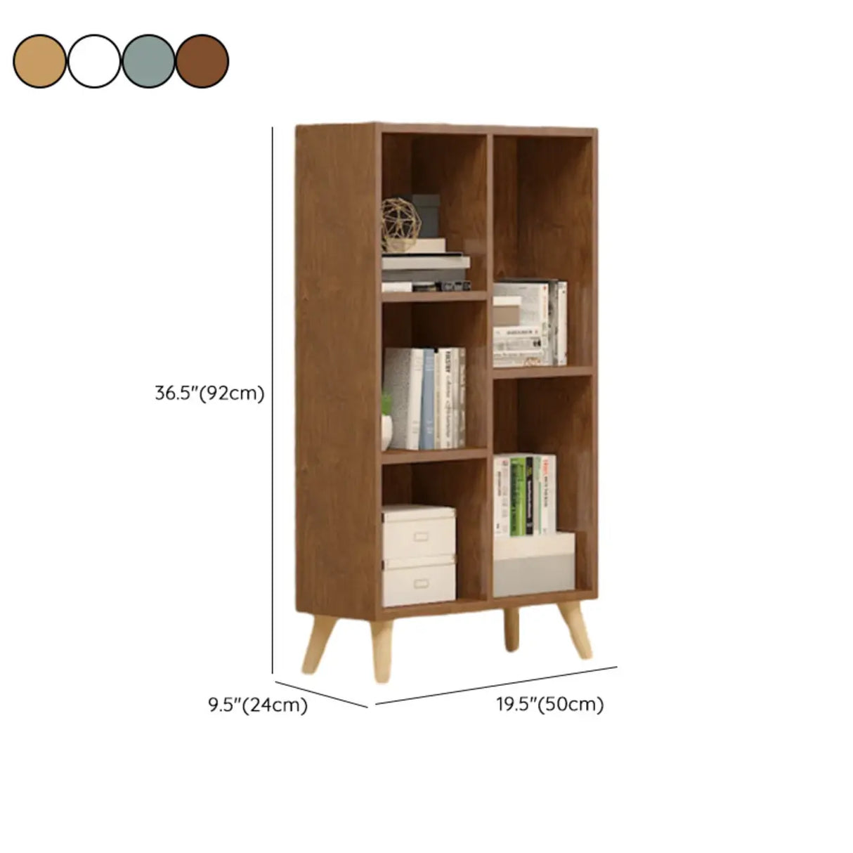 Trendy Vertical Rectangle Natural Wood Storage Bookcase Image - 33