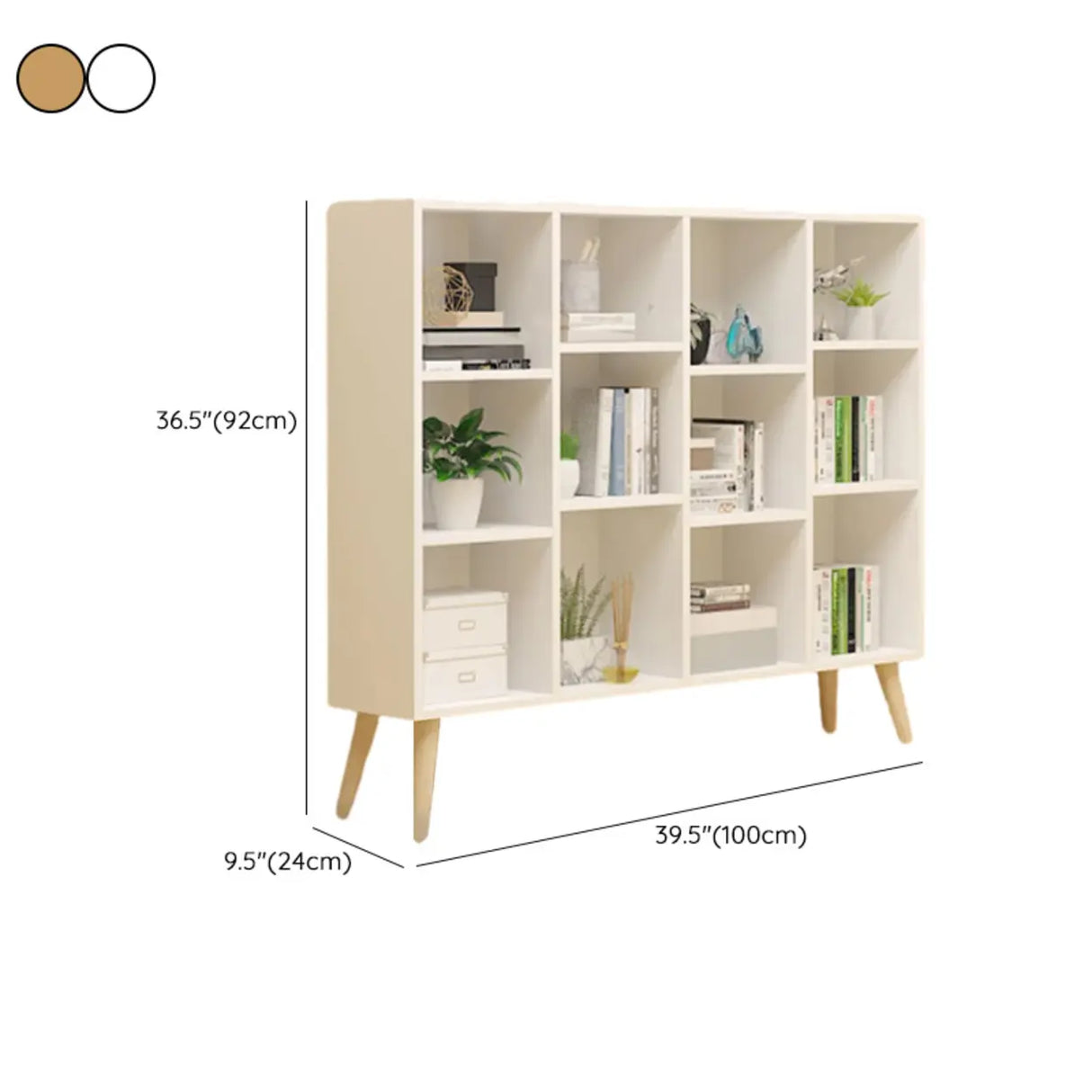 Trendy Vertical Rectangle Natural Wood Storage Bookcase Image - 37