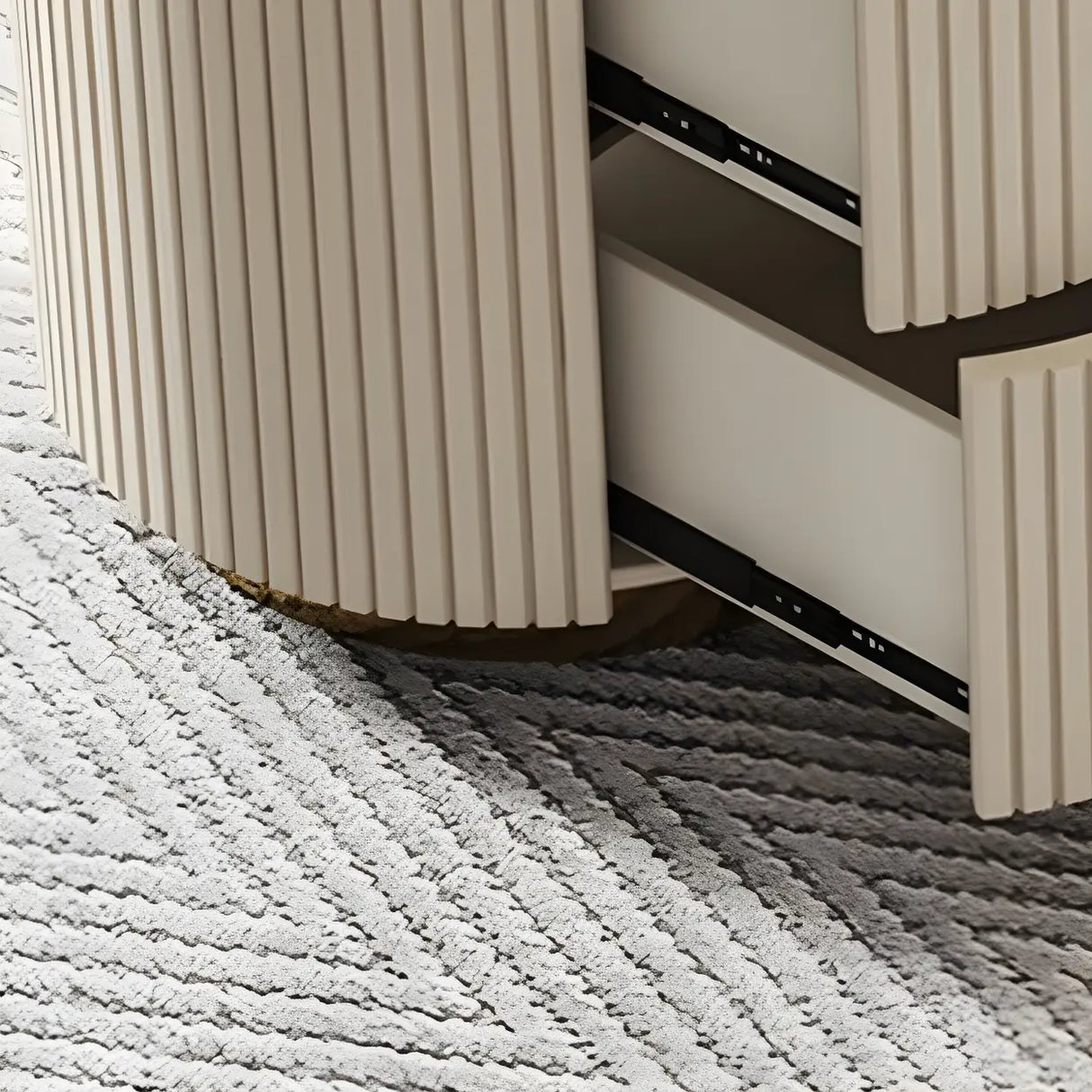 Trendy White Stone Free Form Shaped Office Desk Image - 10