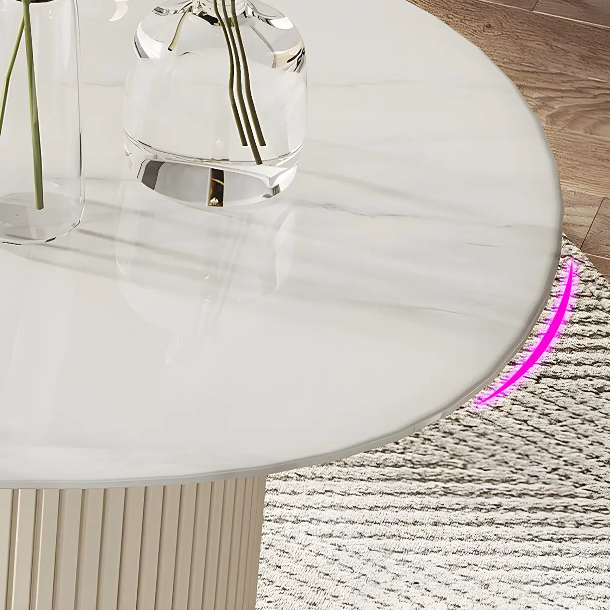 Trendy White Stone Free Form Shaped Office Desk Image - 7