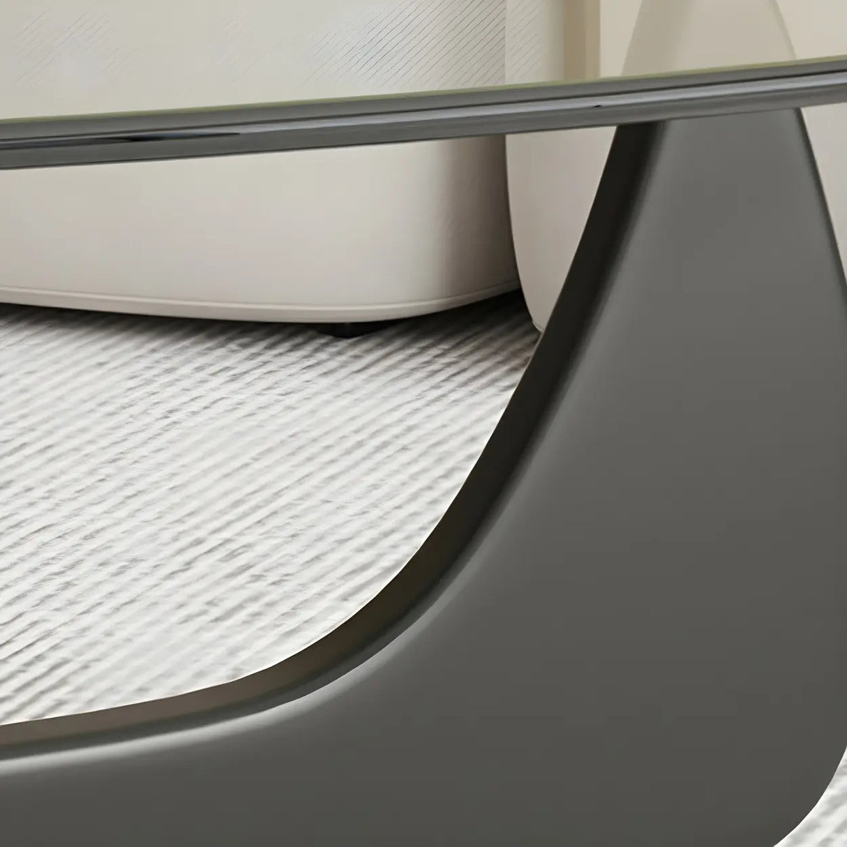 Triangle Glass Wooden Abstract Base Coffee Table Image - 12