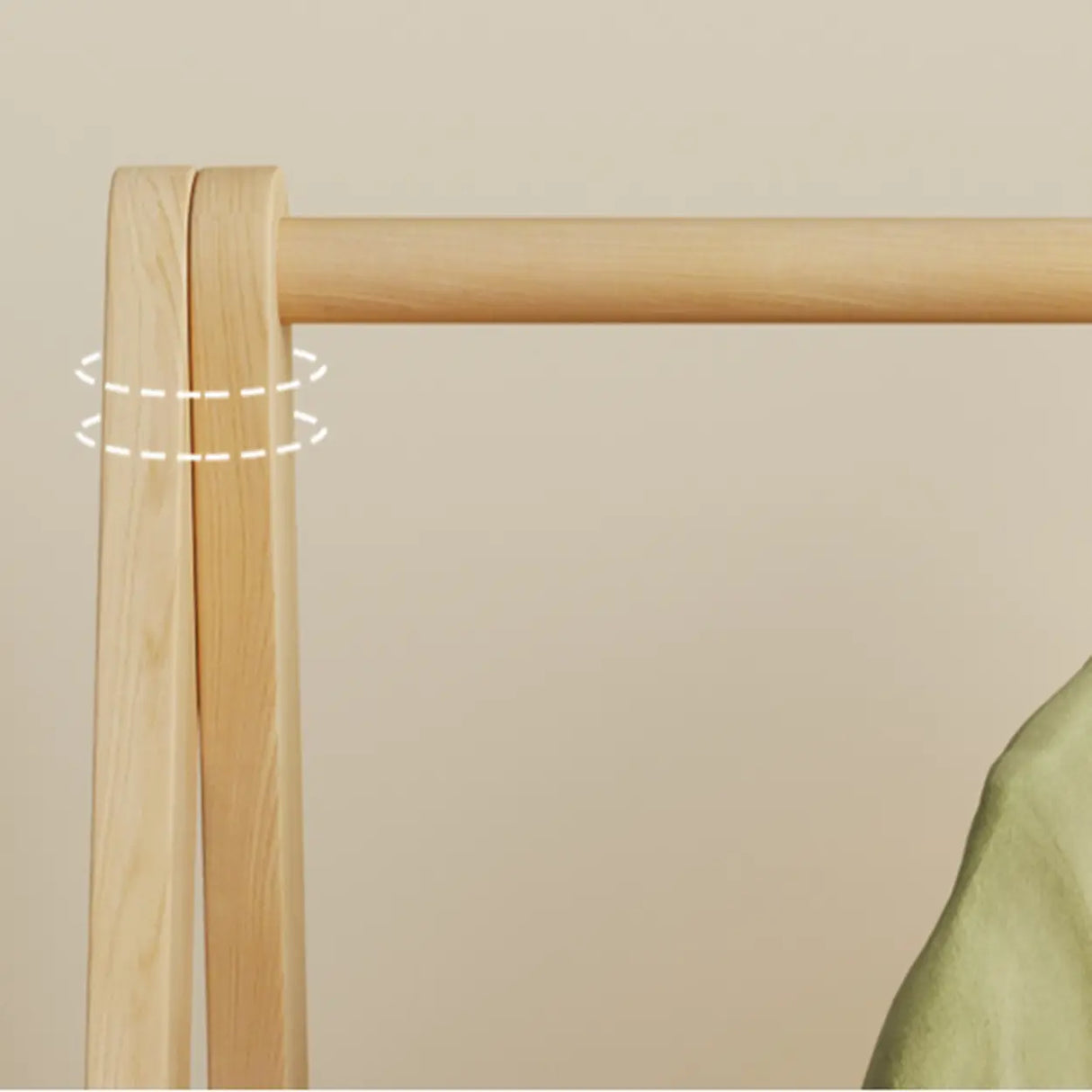 Triangle Natural Finish Pine Wood Shelves Coat Rack Image - 12