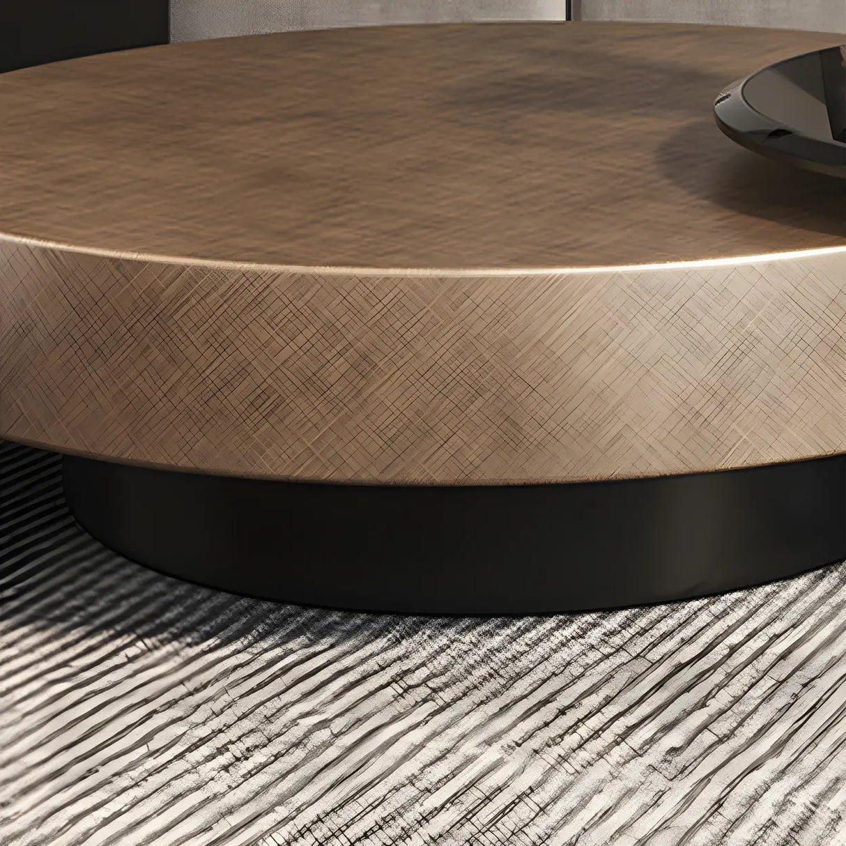 Tropical Brown Metal Round Steel Base Nesting Tables Image - 12