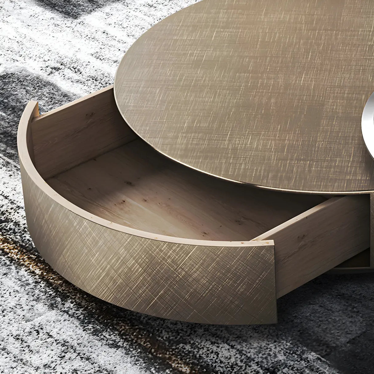 Tropical Brown Metal Round Steel Base Nesting Tables Image - 13