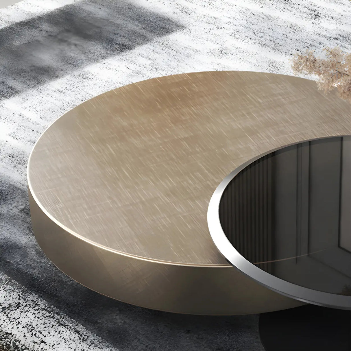 Tropical Brown Metal Round Steel Base Nesting Tables Image - 14