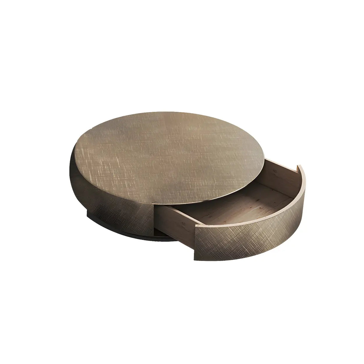 Tropical Brown Metal Round Steel Base Nesting Tables Image - 5