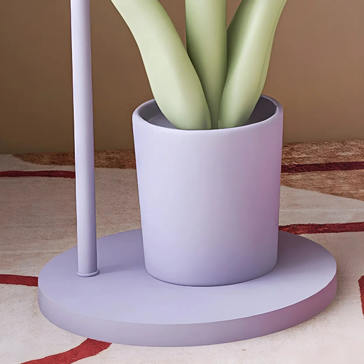 Tulip Planter Pink Globe Floor Lamp with Side Table Image - 6