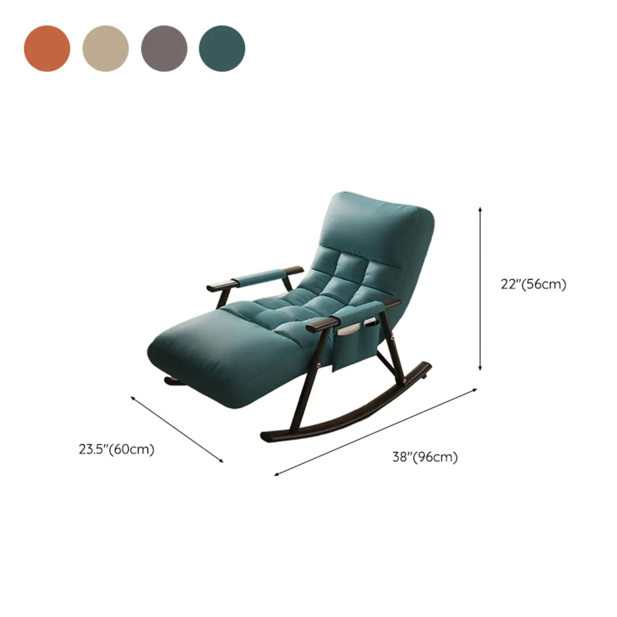 Twilight Orange Stain Resistant Round Arm Rocking Chair