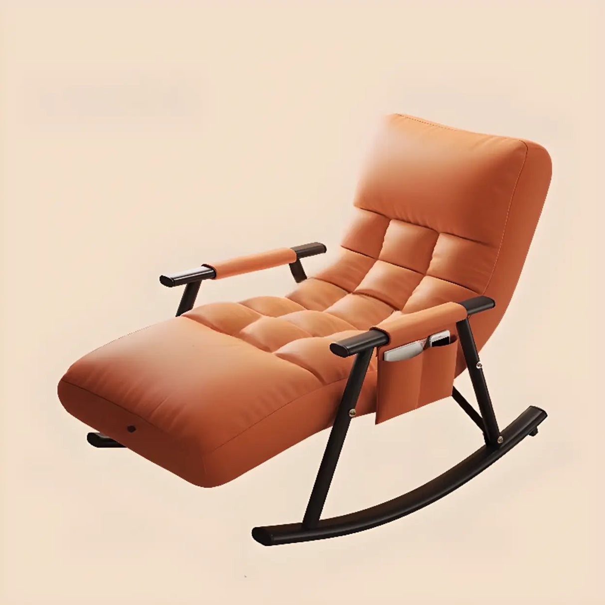 Twilight Orange Stain Resistant Round Arm Rocking Chair Image - 9