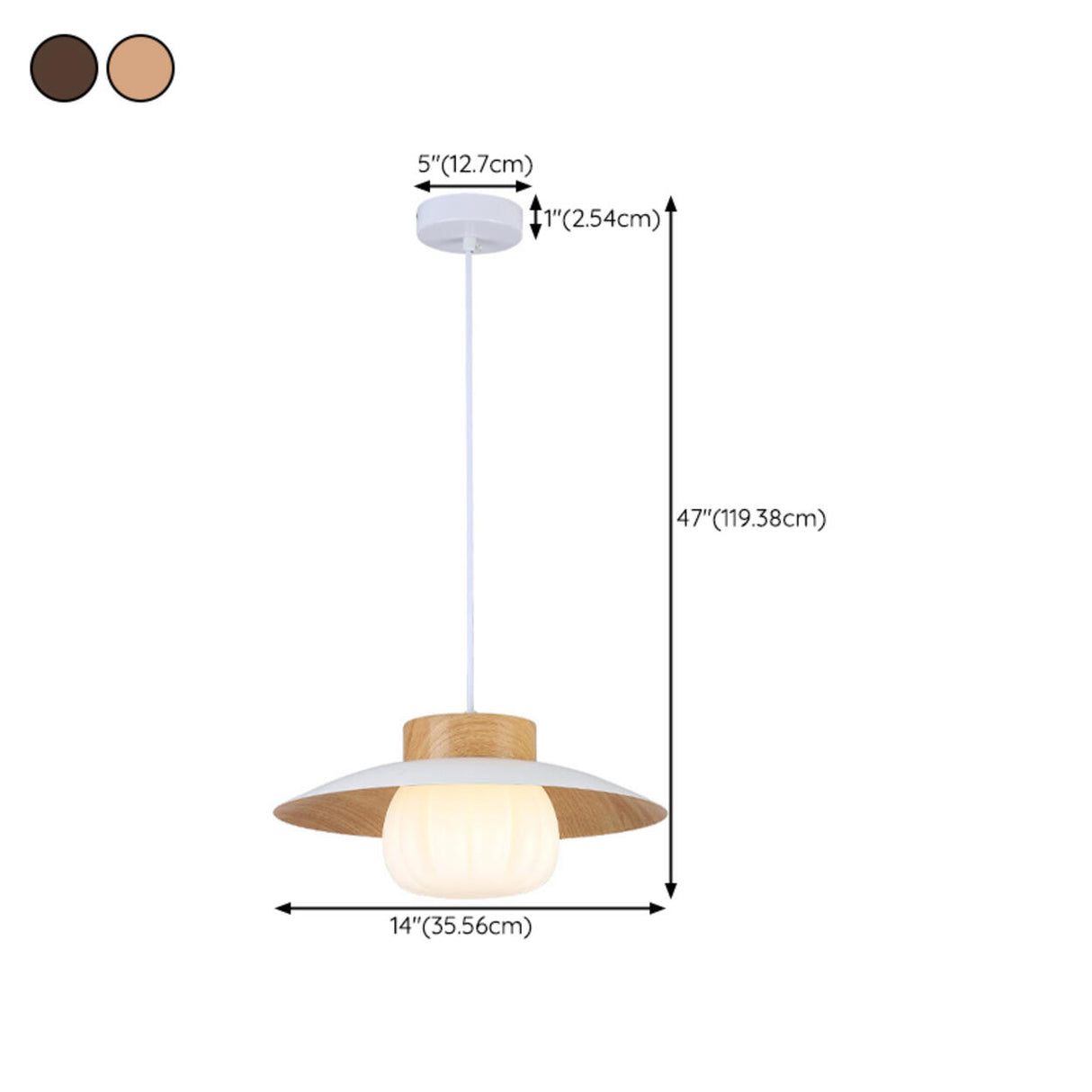 Ultra Modern UFO Wood Resin Pendant Light Adjustable Cord