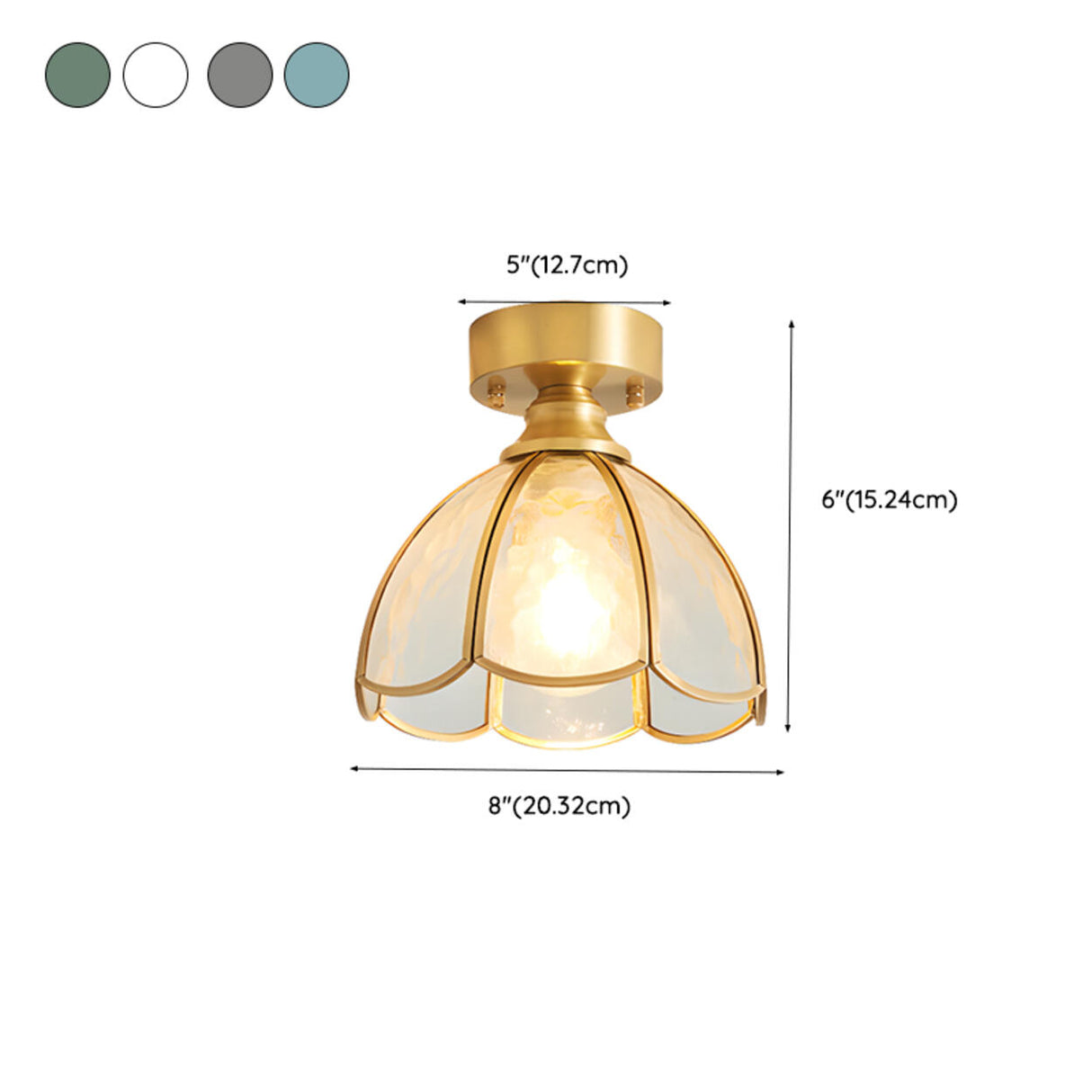 Umbrella Artistic Glass Semi-Flush Mount Light Hallway