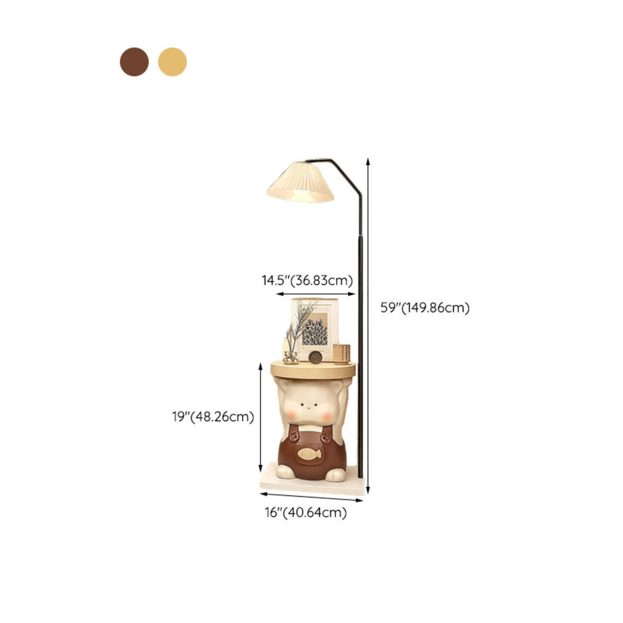 Umbrella Shade Playful Animal Side Table Floor Lamp