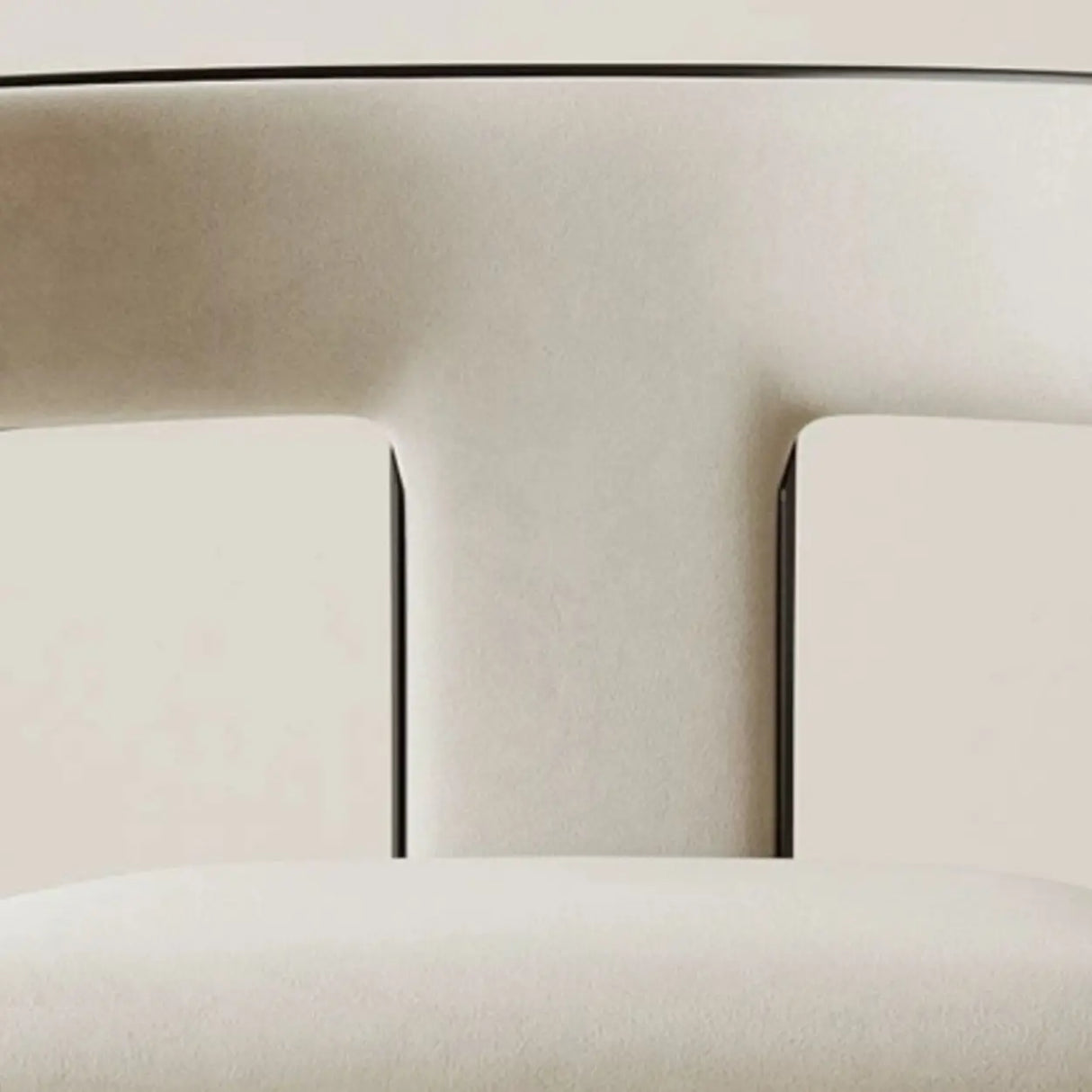 Unique 3 Legs T-Back Armless Upholstered Dining Chair Image - 7