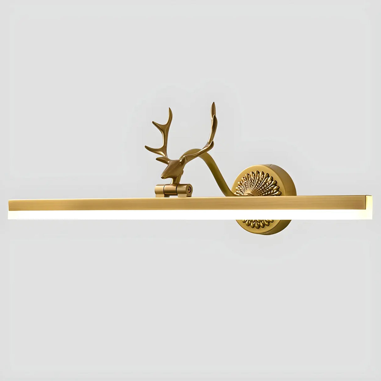 Unique Antler Brass Linear LED Vanity Light Fixture Image - 3