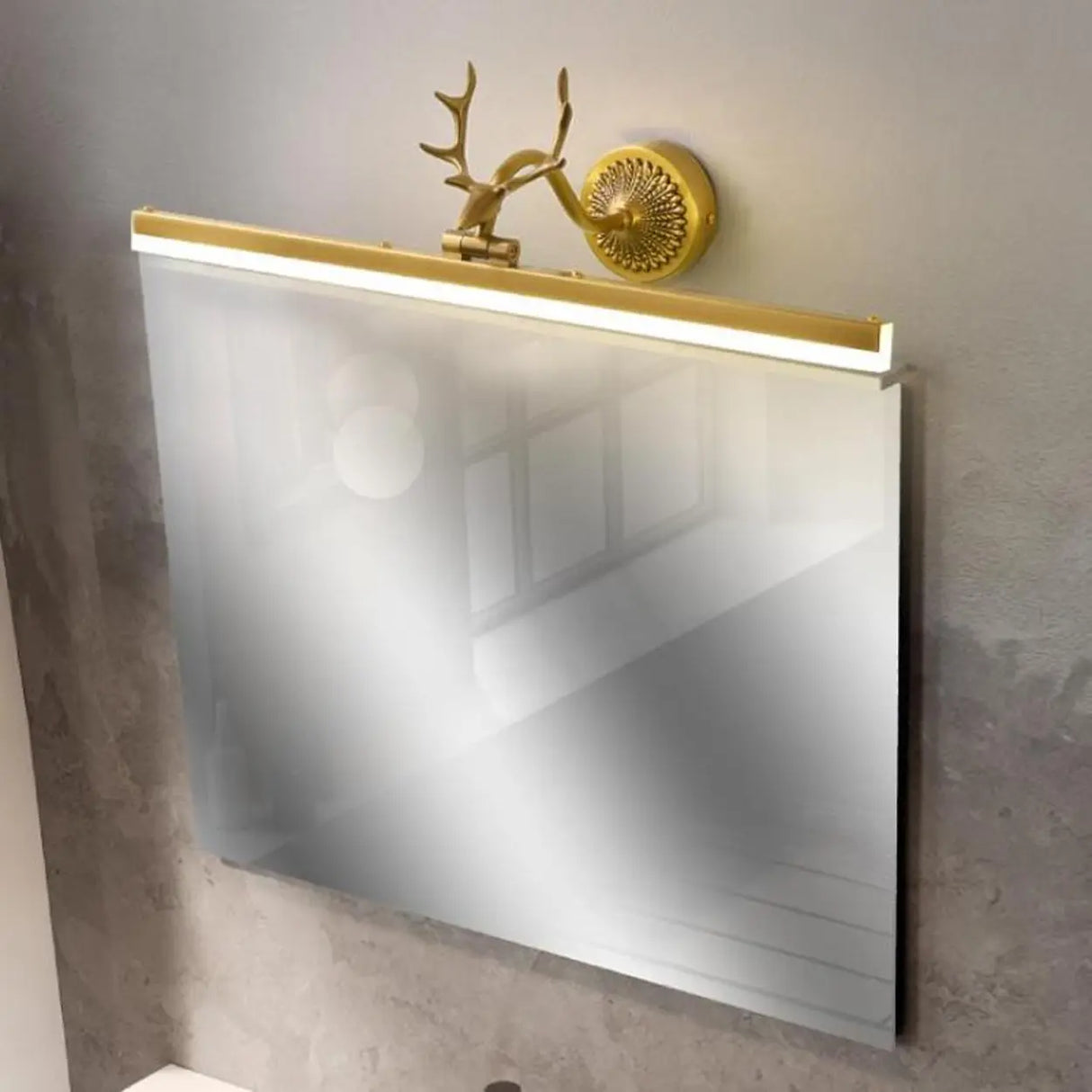 Unique Antler Brass Linear LED Vanity Light Fixture Image - 4