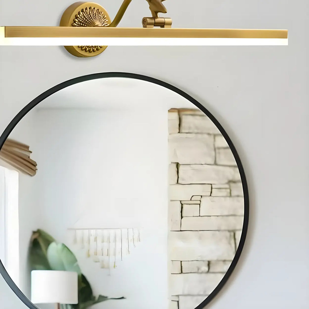 Unique Antler Brass Linear LED Vanity Light Fixture Image - 6