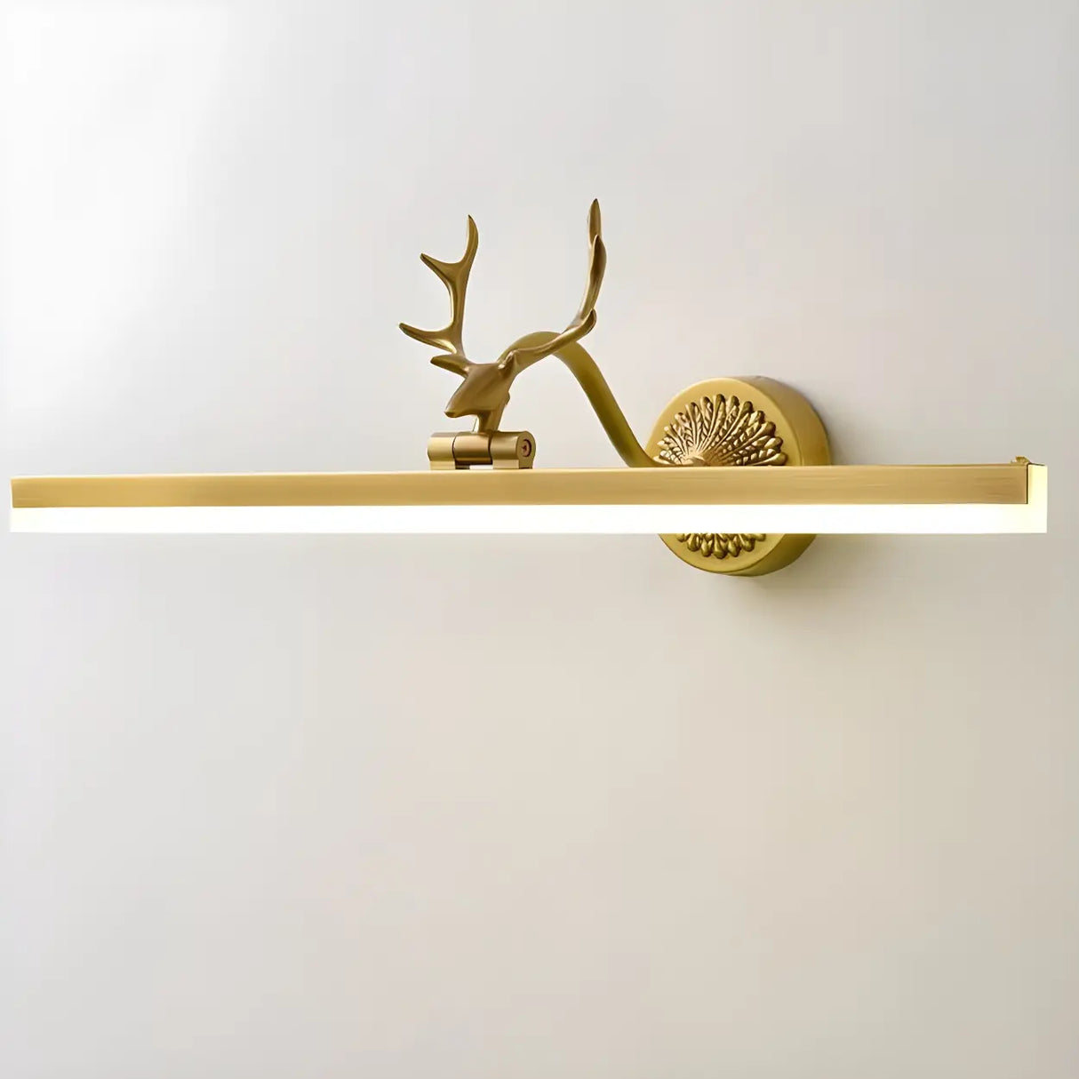 Unique Antler Brass Linear LED Vanity Light Fixture Image - 7