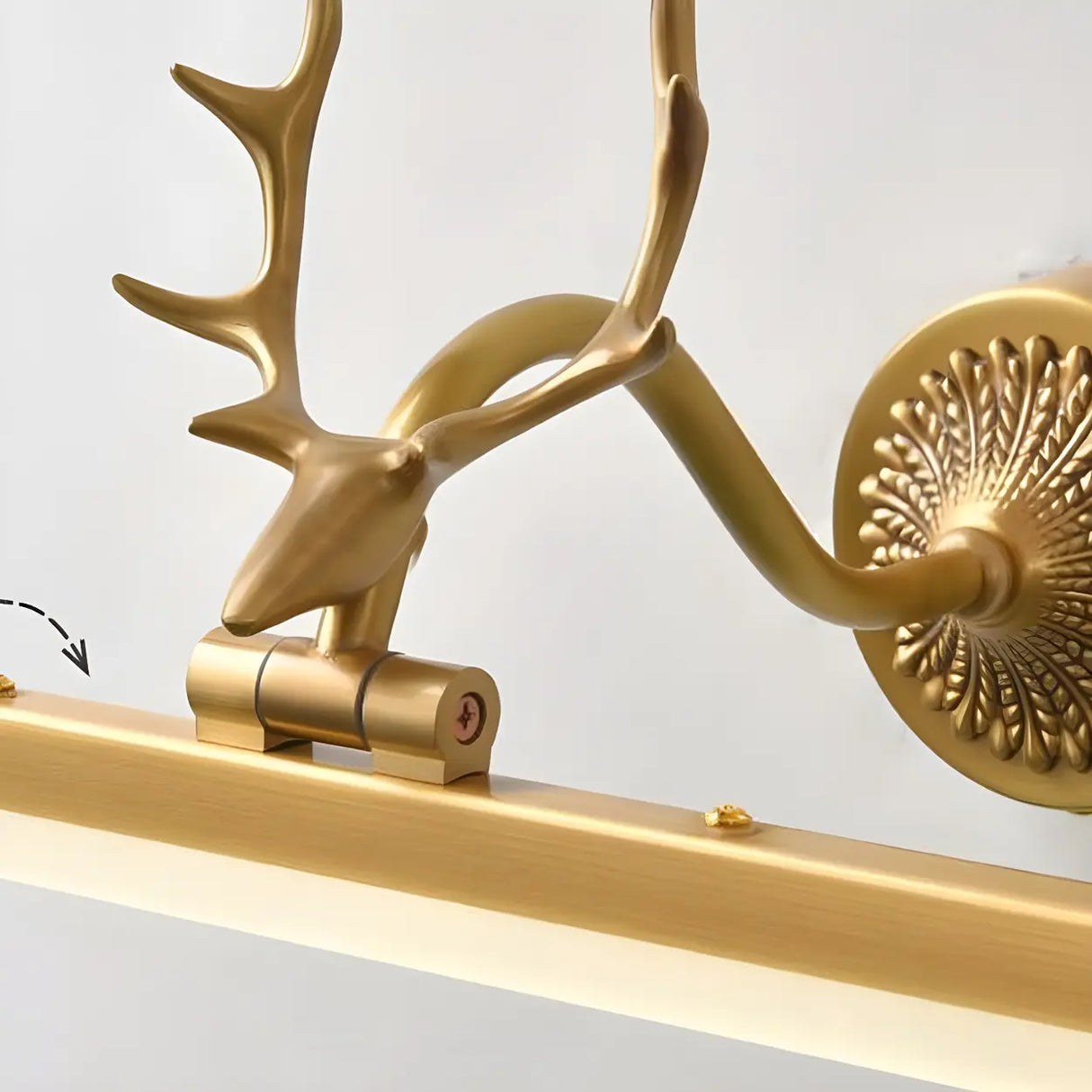 Unique Antler Brass Linear LED Vanity Light Fixture Image - 8