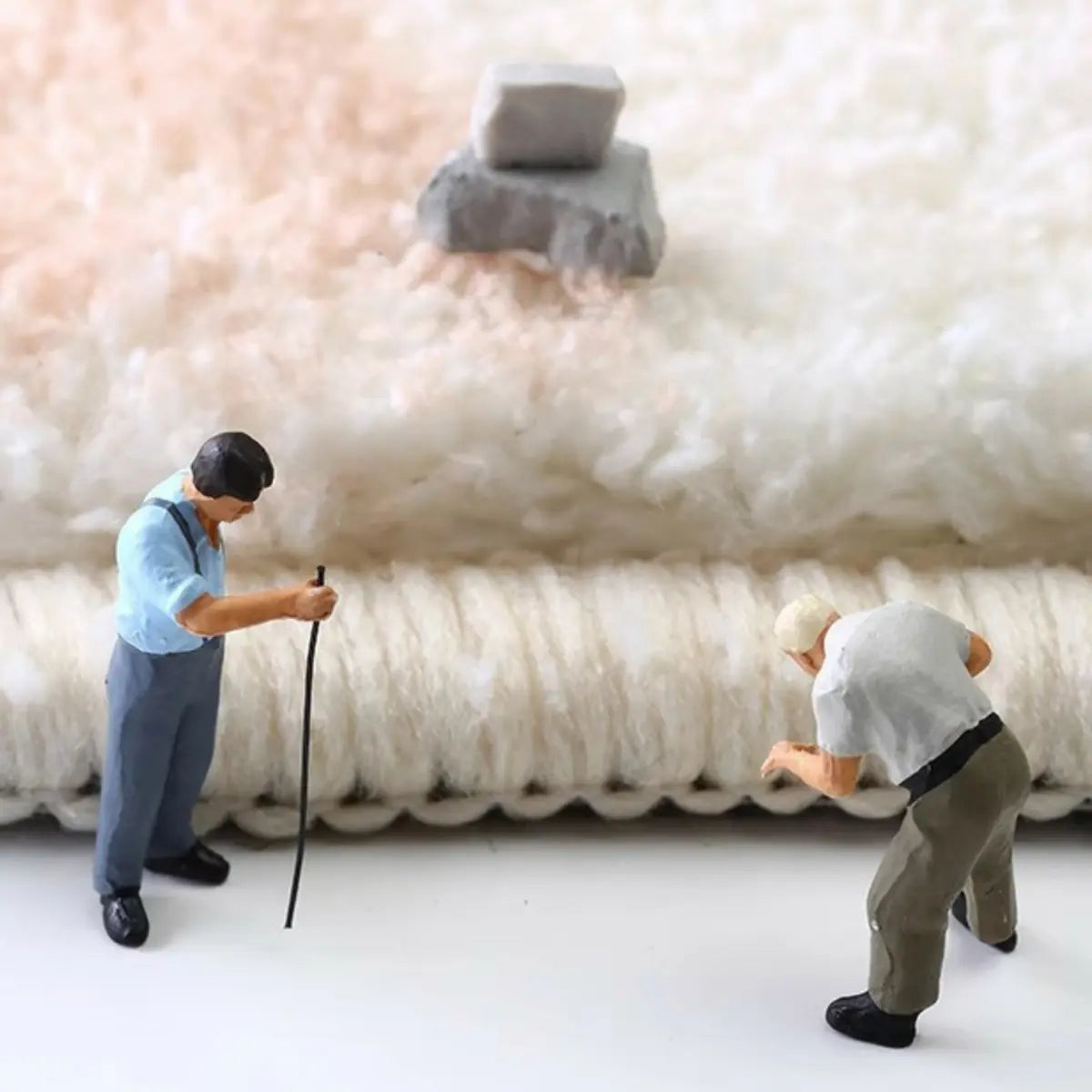 Unique Cloud Shape Shearling Beige Anti-Slip Area Rug Image - 14