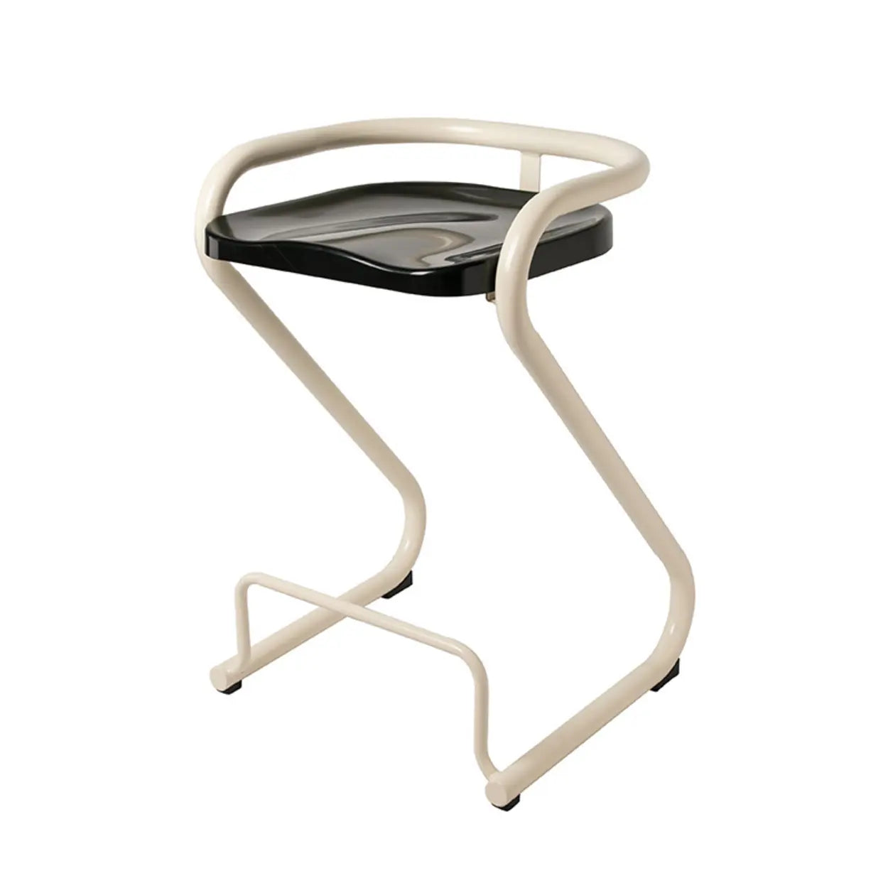 Unique Curved Sled Base Bucket Bar Stool with Footrest Image - 15