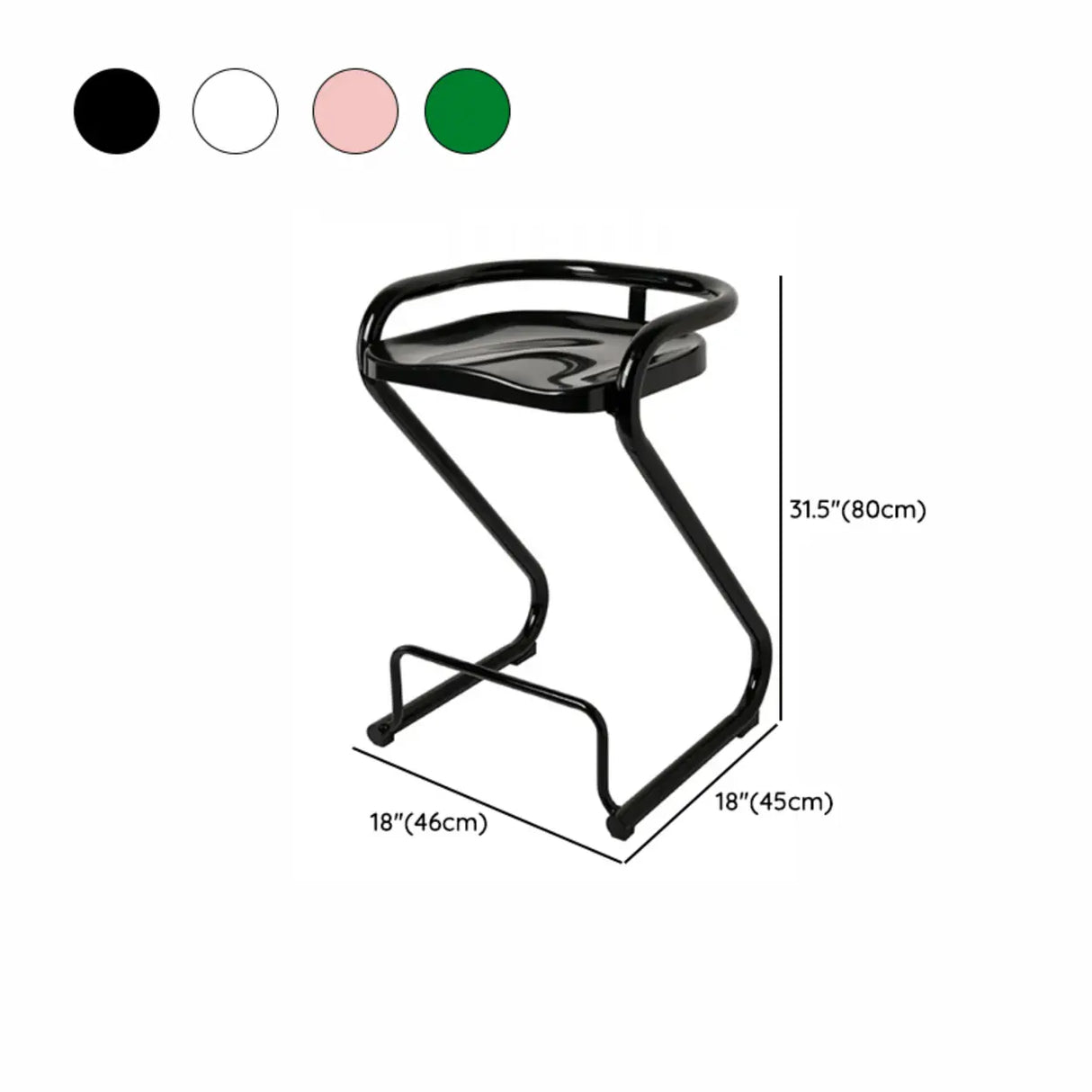 Unique Curved Sled Base Bucket Bar Stool with Footrest Image - 21