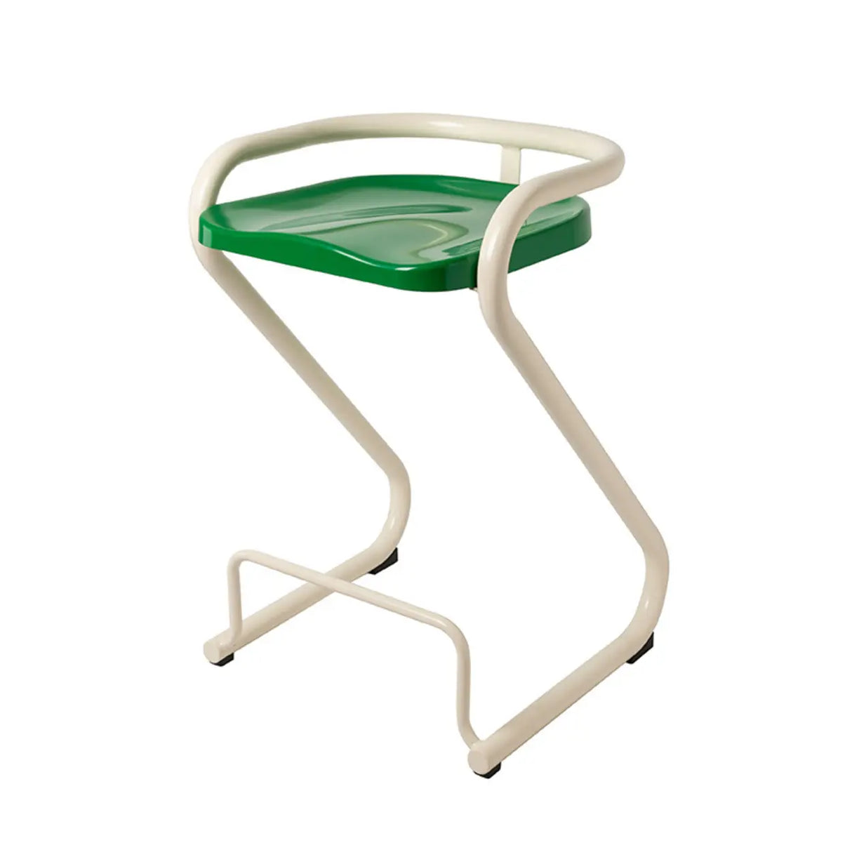 Unique Curved Sled Base Bucket Bar Stool with Footrest Image - 3